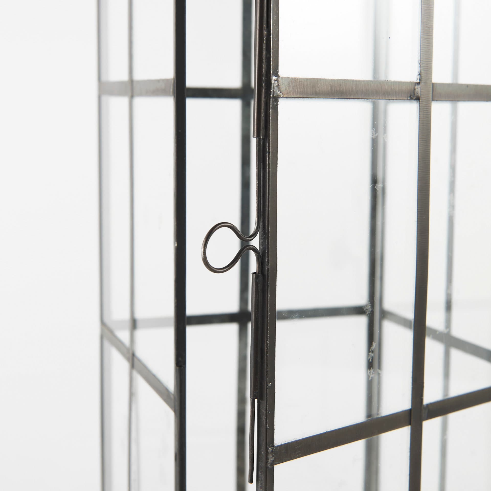 Gamfield 6.1L x 6.1W x 16.7H Large Black Metal and Glass Lantern — product photograph