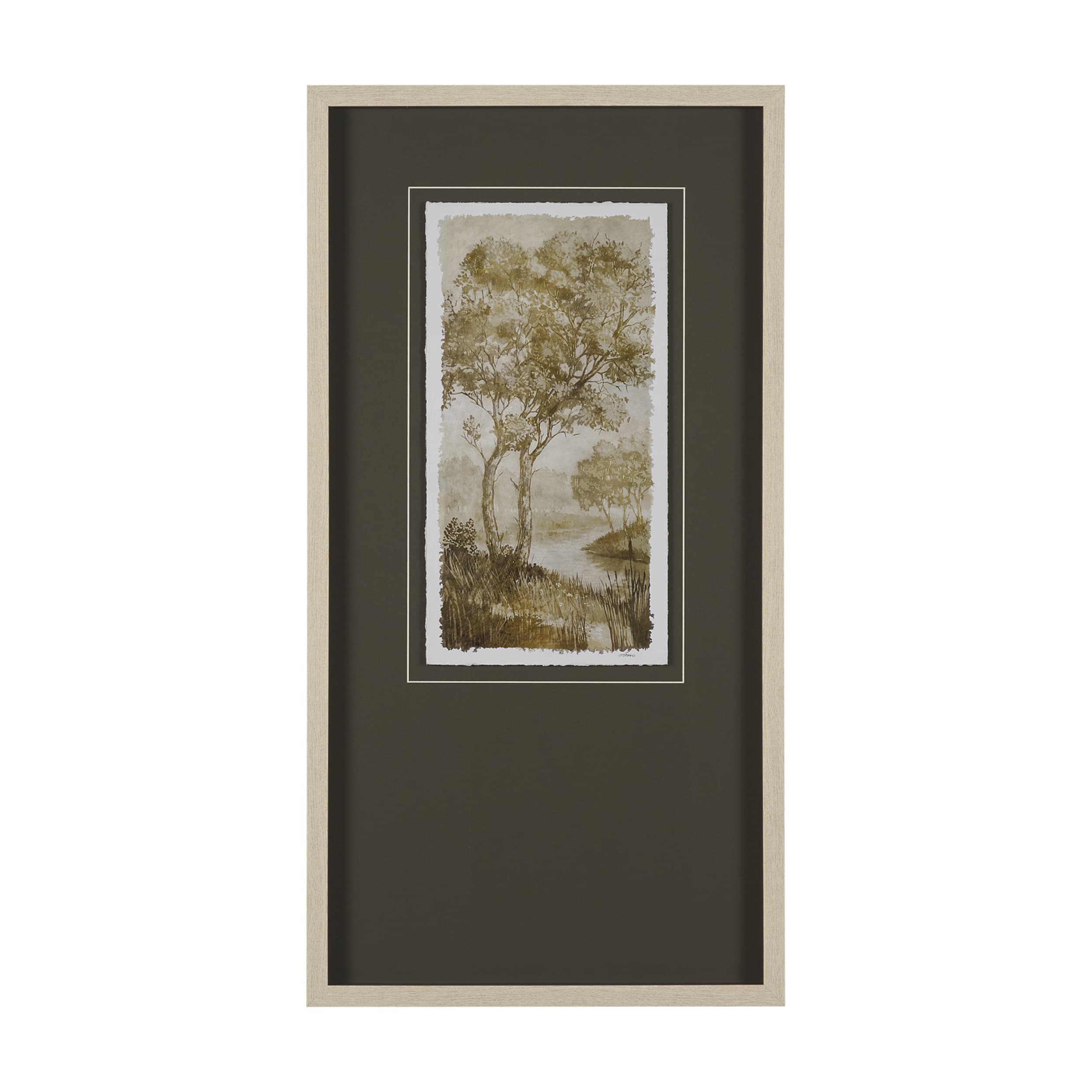 Timeless Vista IV by Mercana Studio Hand Embelished Textured Framed Artwork Matted under Glass — product photograph