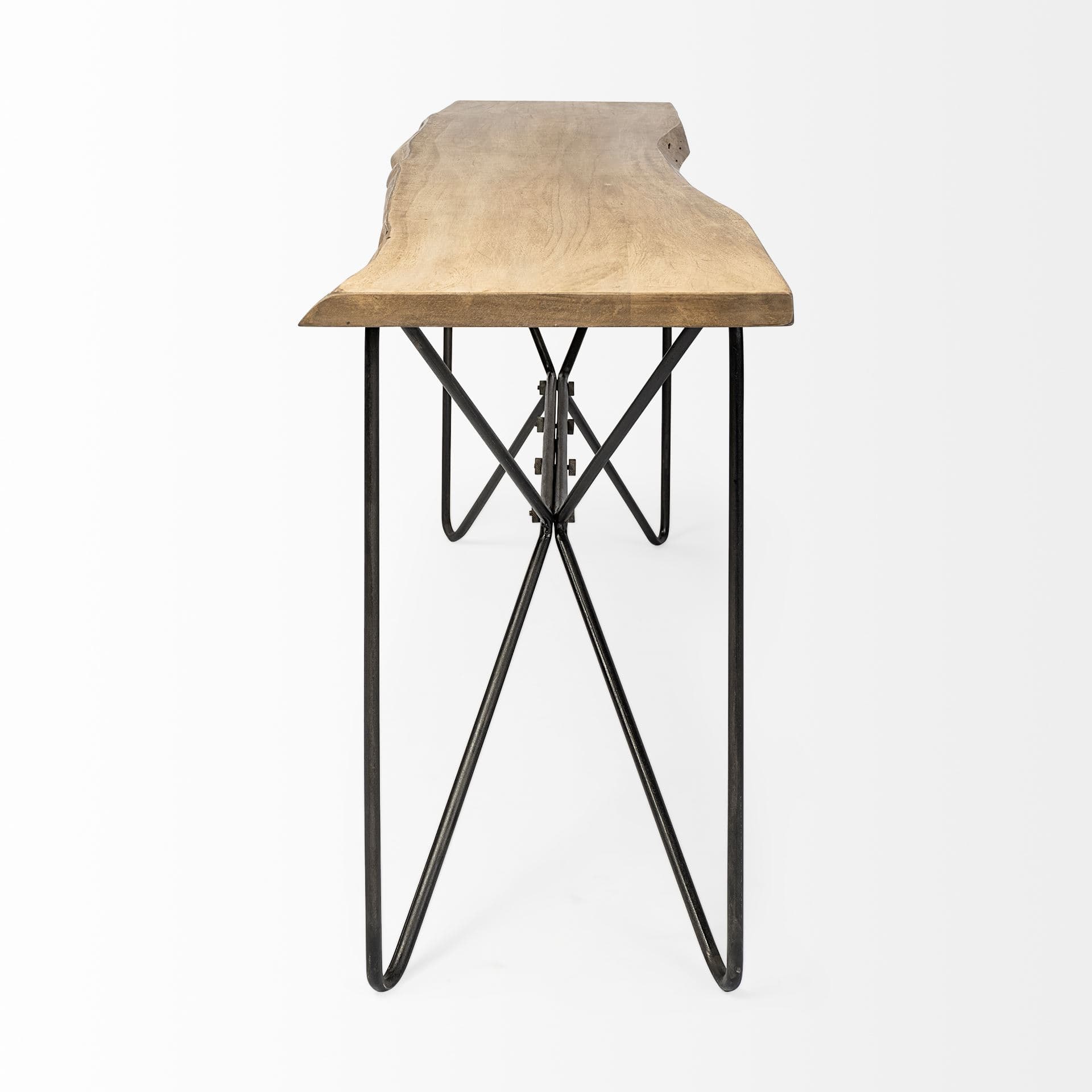 Papillion I 66L x 16W Blonde Wood and Iron Console Table — product photograph
