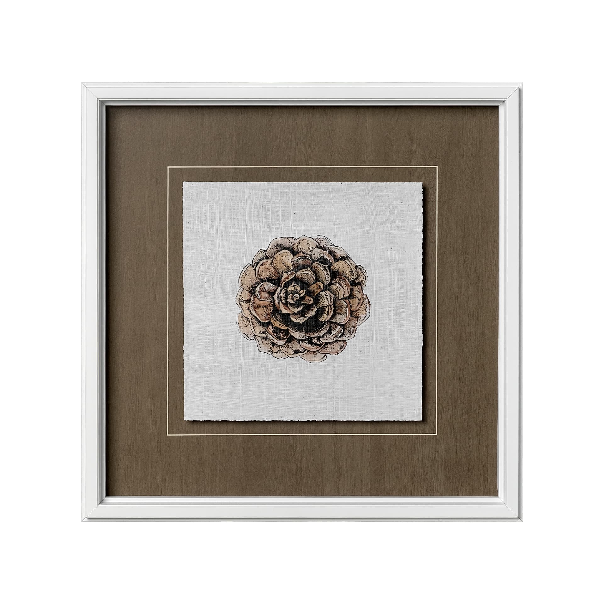 Unknown by Marie a Hand Embellished Textured Framed Art Print Matted under Glass — product photograph