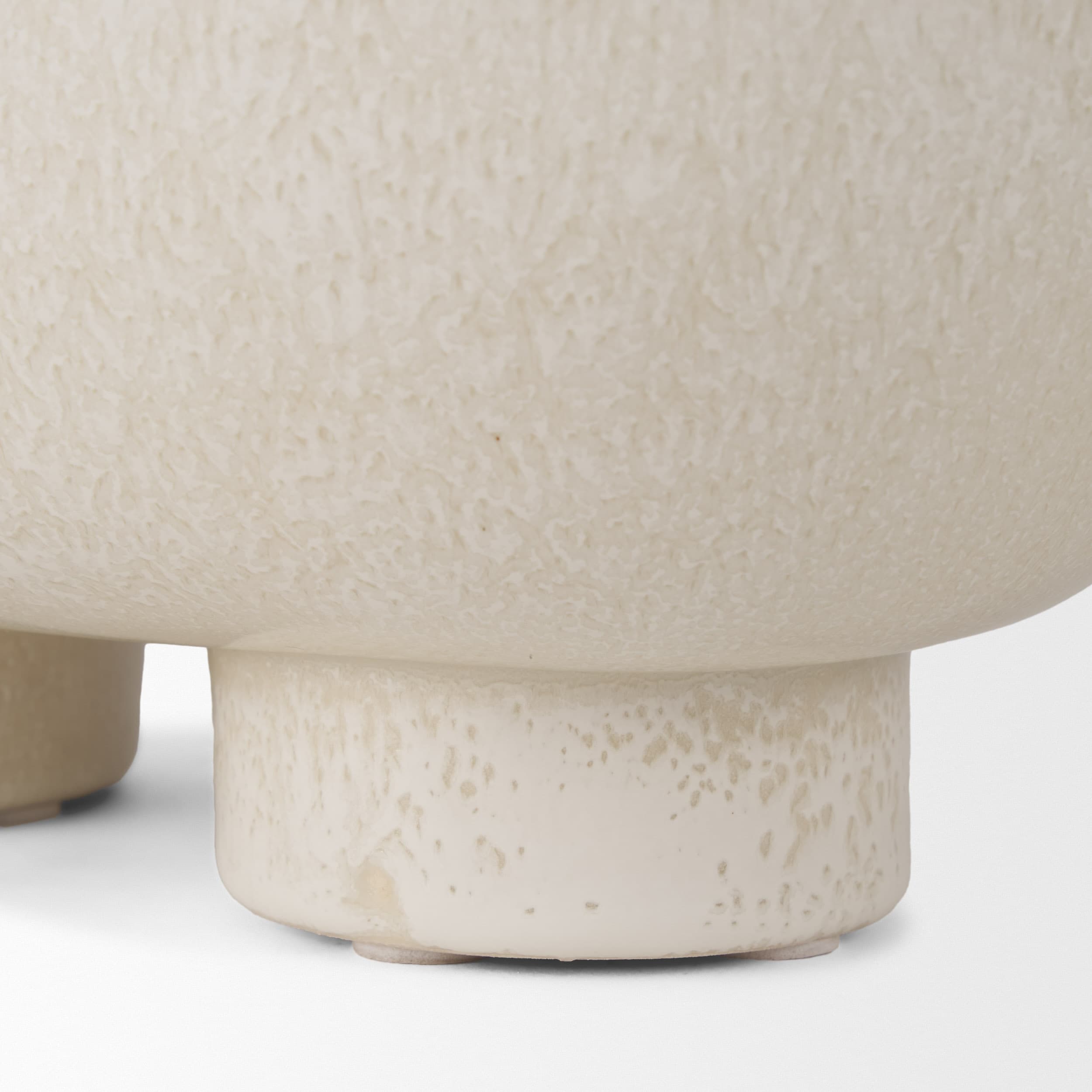 Tyren Cream Glazed Decorative Oblong Ceramic Bowl — product photograph