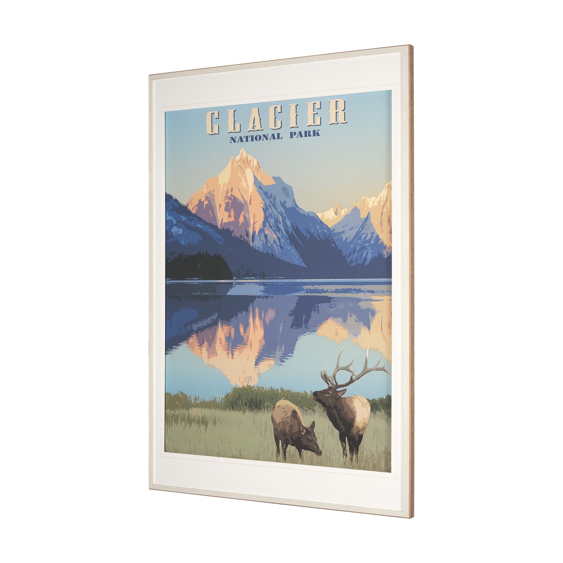 National Park - Glacier by Mark Chandon a Framed Art Print Matted under Glass — product photograph