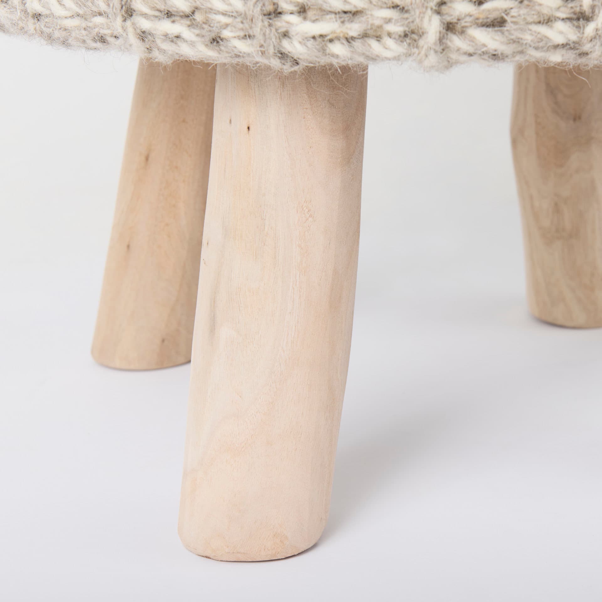 Bina 19.0L x 19.0W x 15.0H Taupe 4 Legged Wool Stool — product photograph