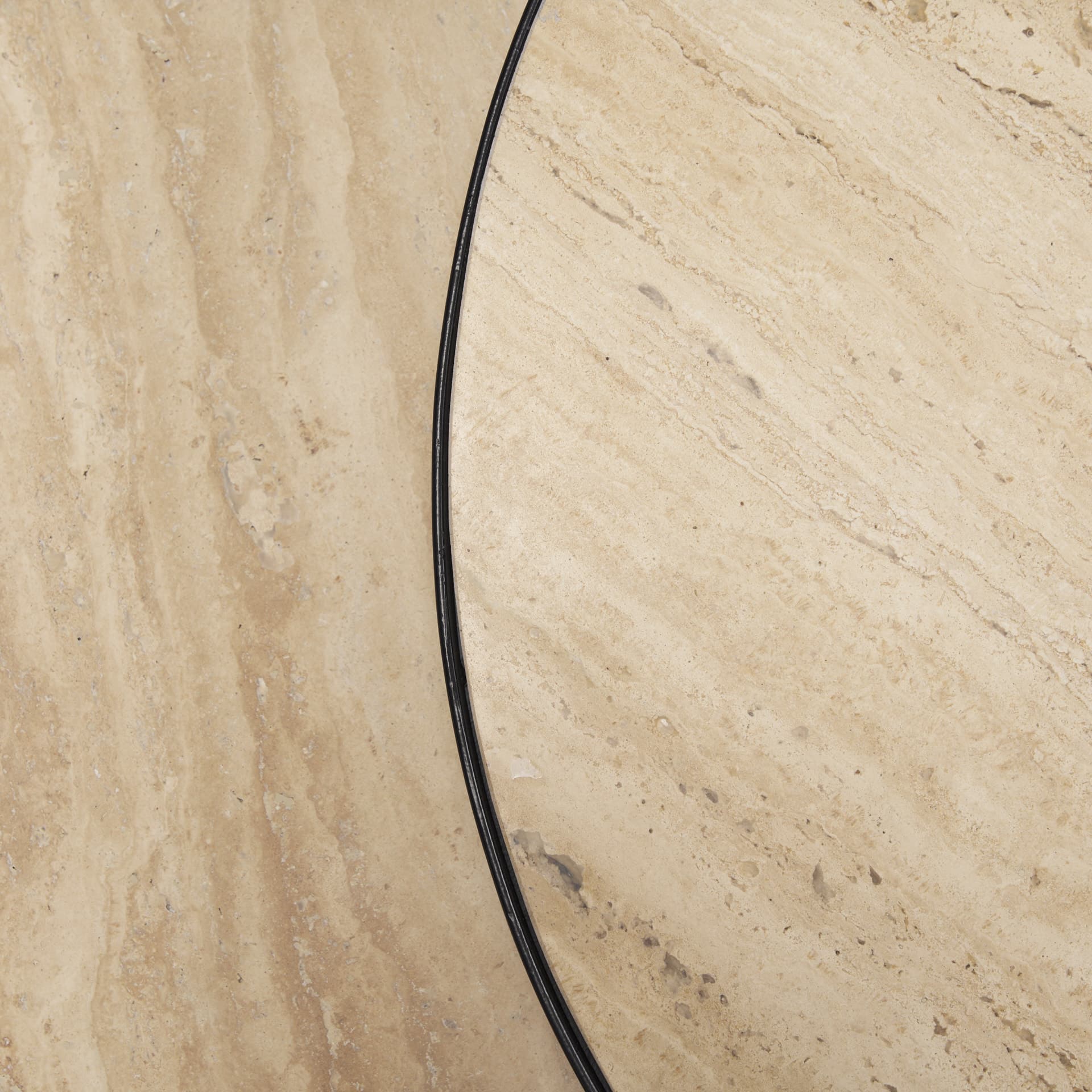 Wade Travertine Marble w/ Matte Black Metal Coffee Tables — product photograph