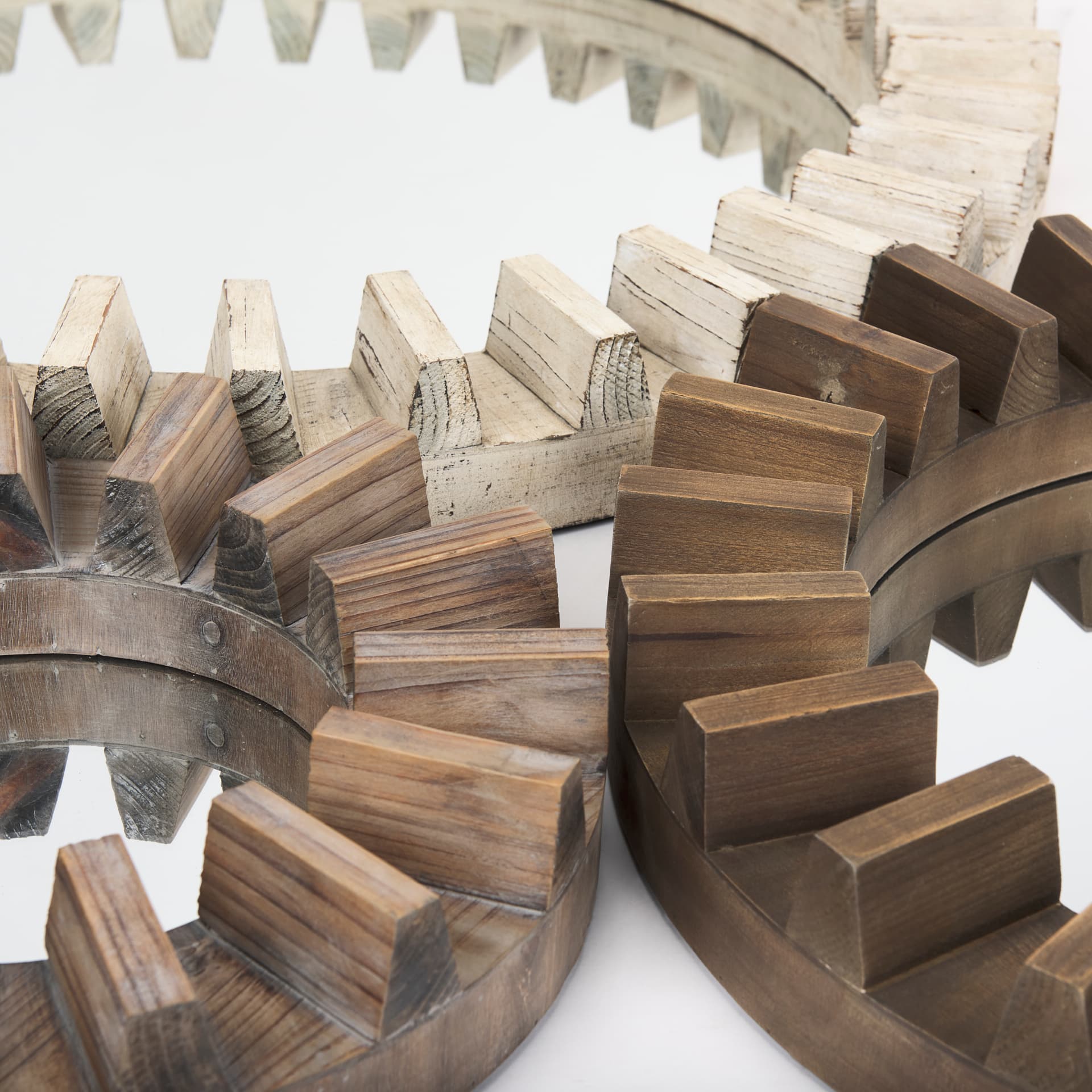 Sprocket 26" Round Brown Wood Frame Mirror — product photograph