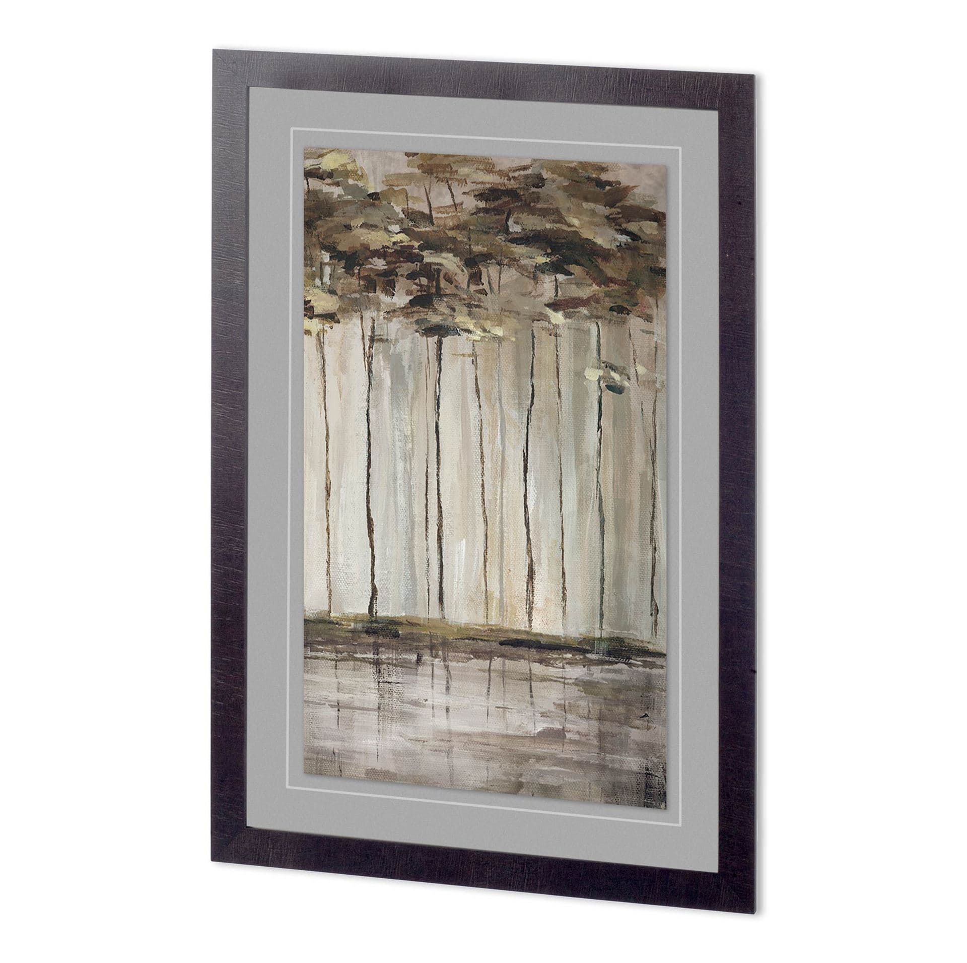 Bank of Birch III by Mercana Studio a Hand Embellished Textured Framed Art Print Matted under Glass — product photograph