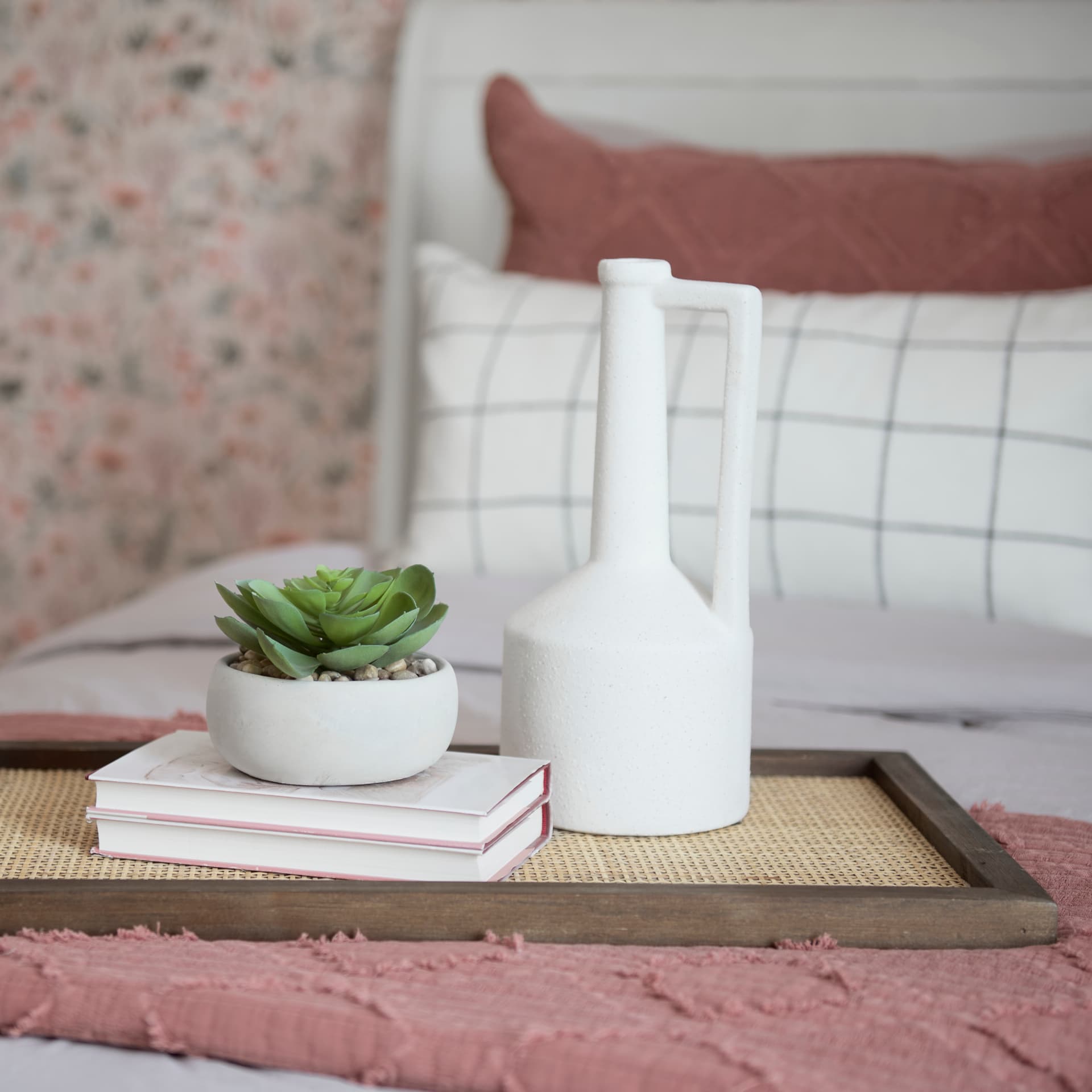Burton 10.8H Small White Ceramic Jug Vase — product photograph