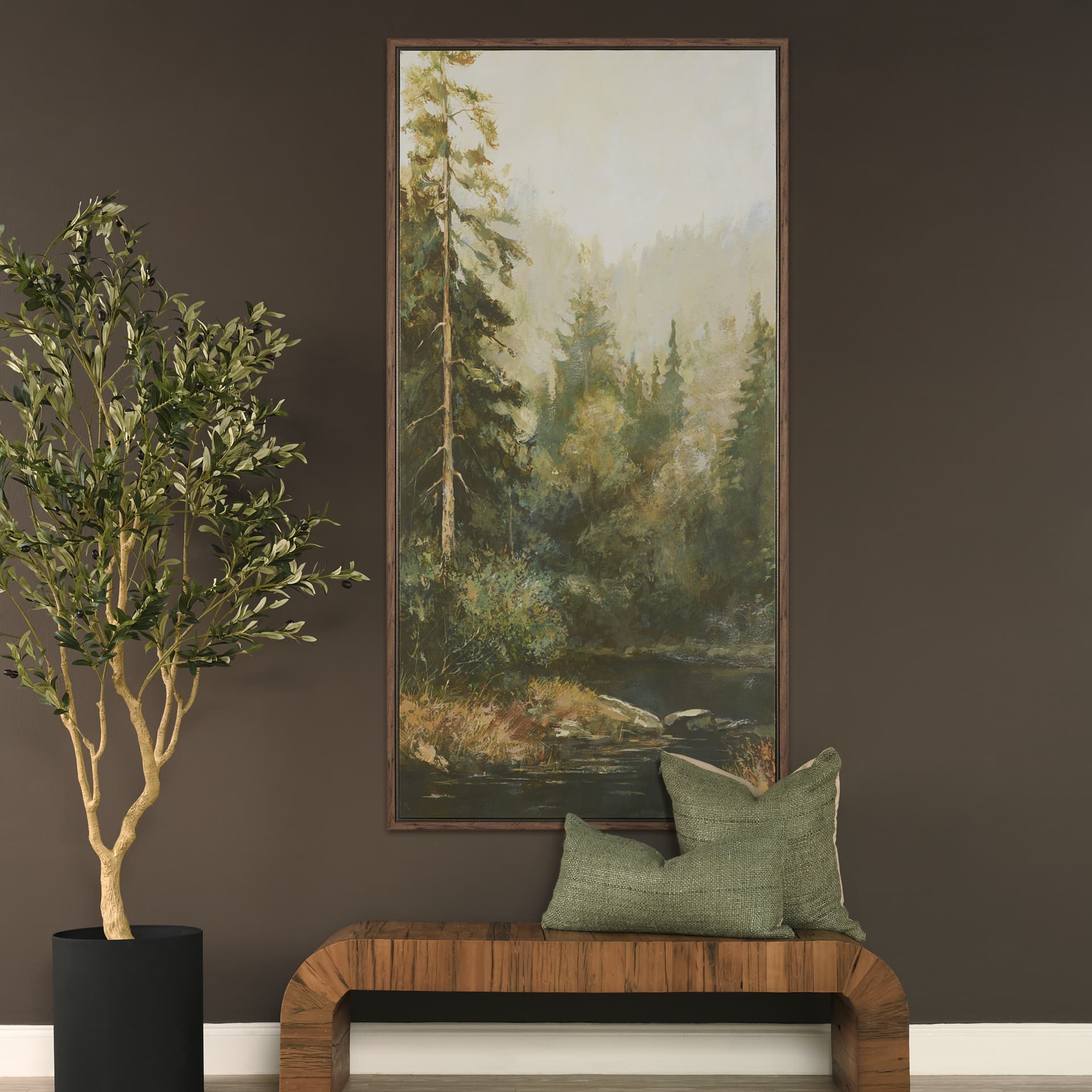 Heart of the Forest II by Mercana Studio Hand-Embellished Textured Framed Canvas Artwork — in a styled room