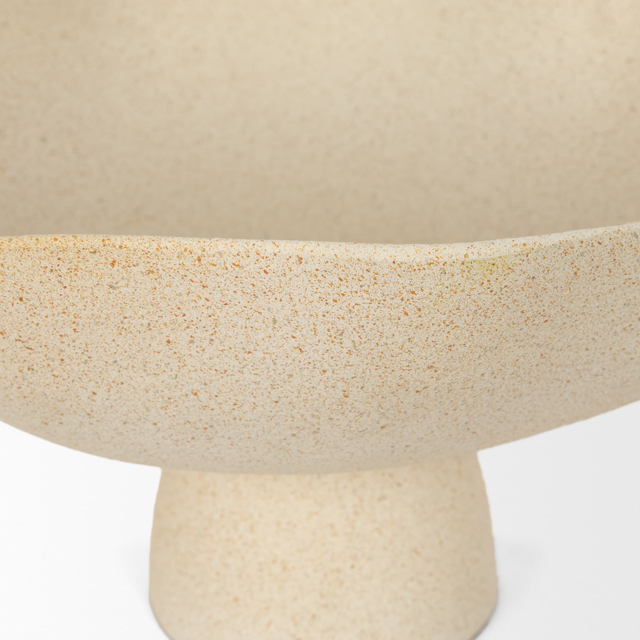 Radka Beige Textured Large Metal Decorative Bowl — product photograph