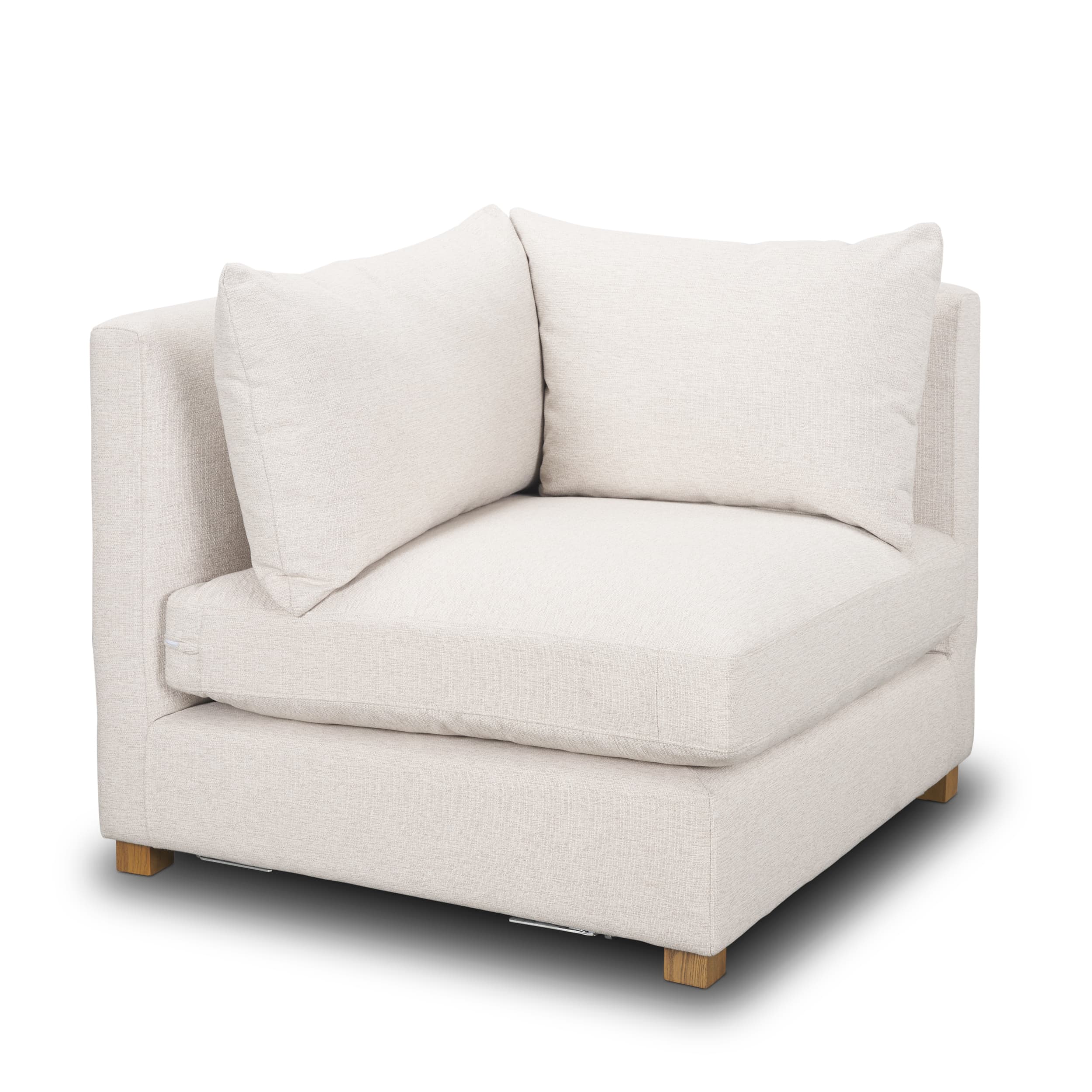 Halston Corner Sectional Piece Oatmeal Performance Fabric — product photograph