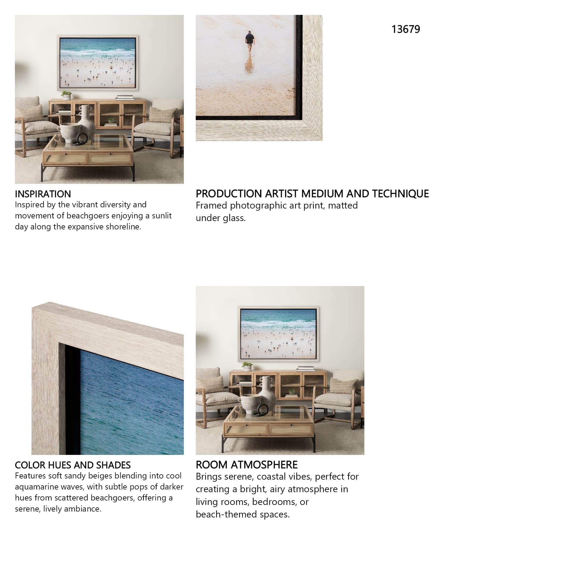 Summer Sands II by Joseph Eta a Framed Photo Art Print Matted under Glass — in a styled room