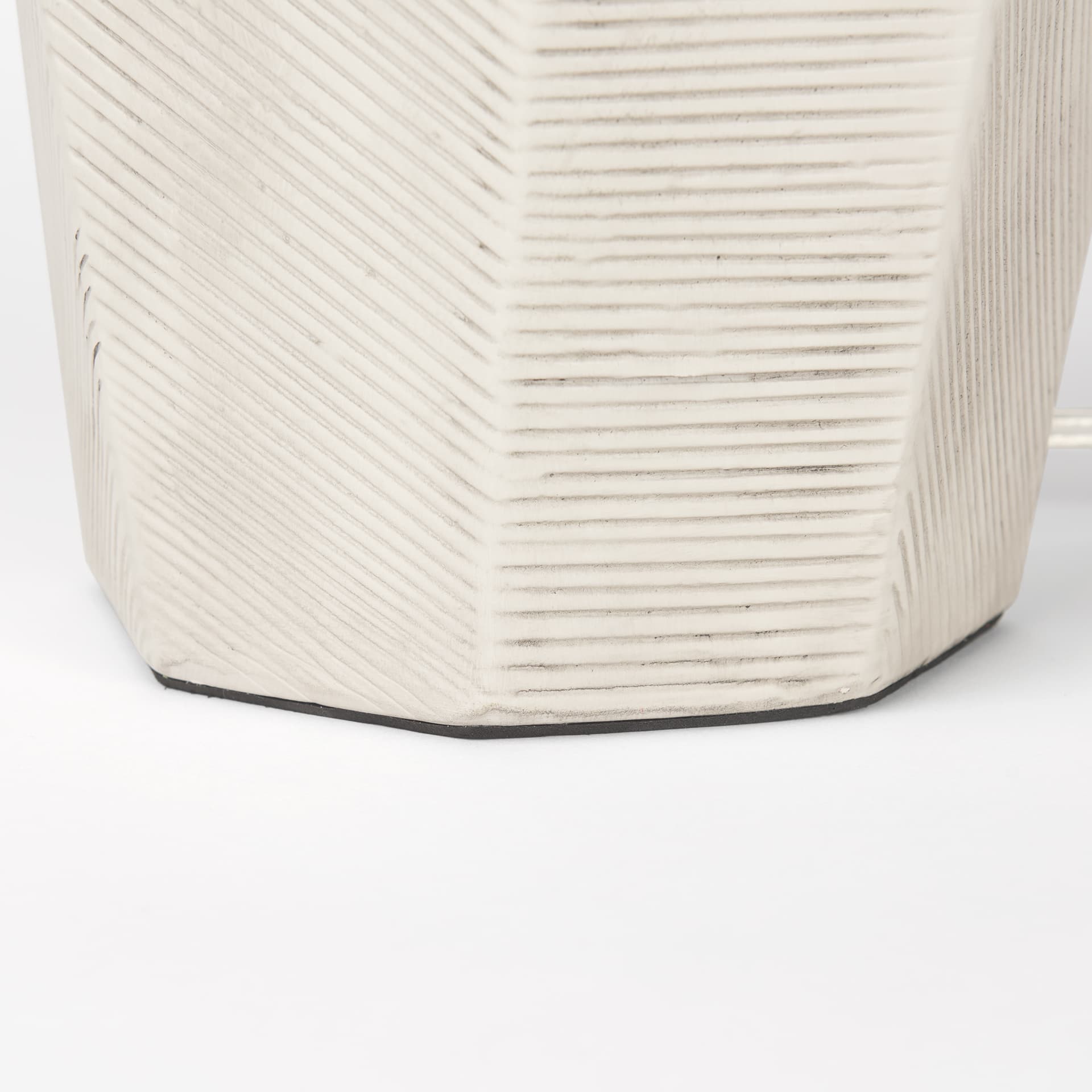 Piven White w/Antiqued Wash Textured Ceramic Table Lamp — product photograph