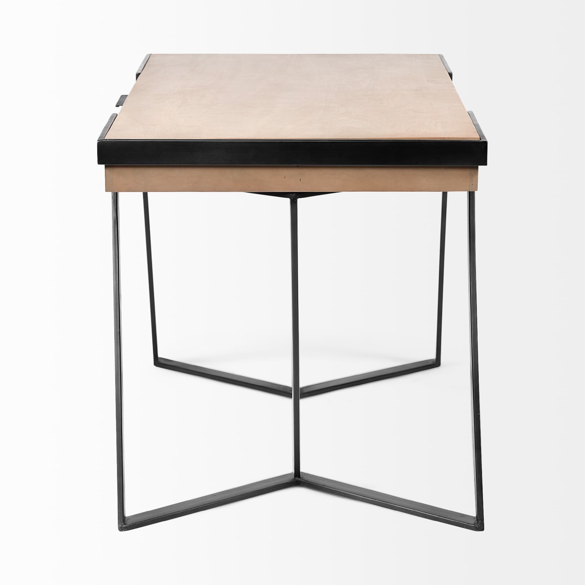 Steinbeck 61L x 28.75W x 30H Light Brown Wooden Iron Frame Office Desk — product photograph