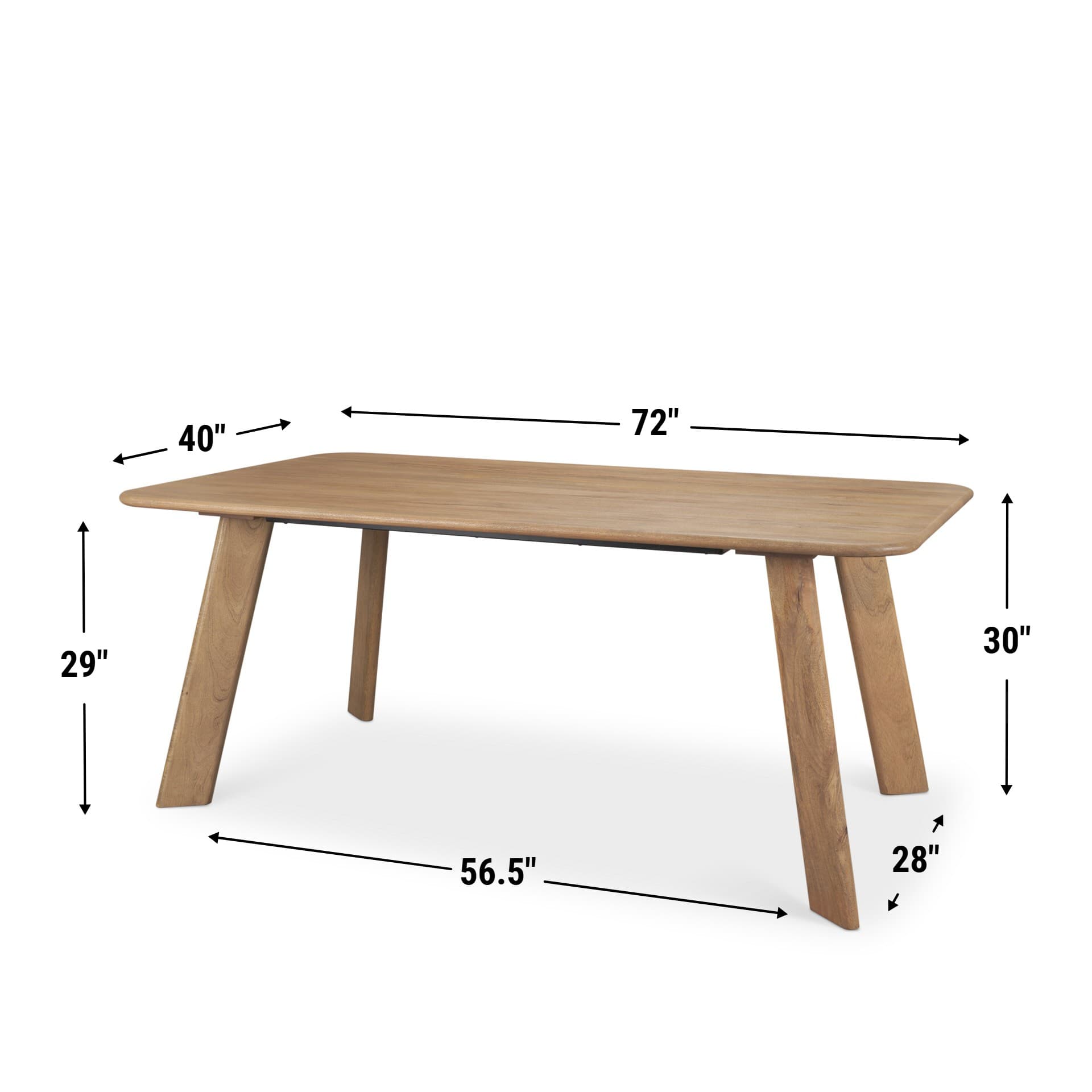 Welborn 72"L x 40"W Rectangular Dining Table | Modern | Light Brown Wood | Seats 6 — product photograph