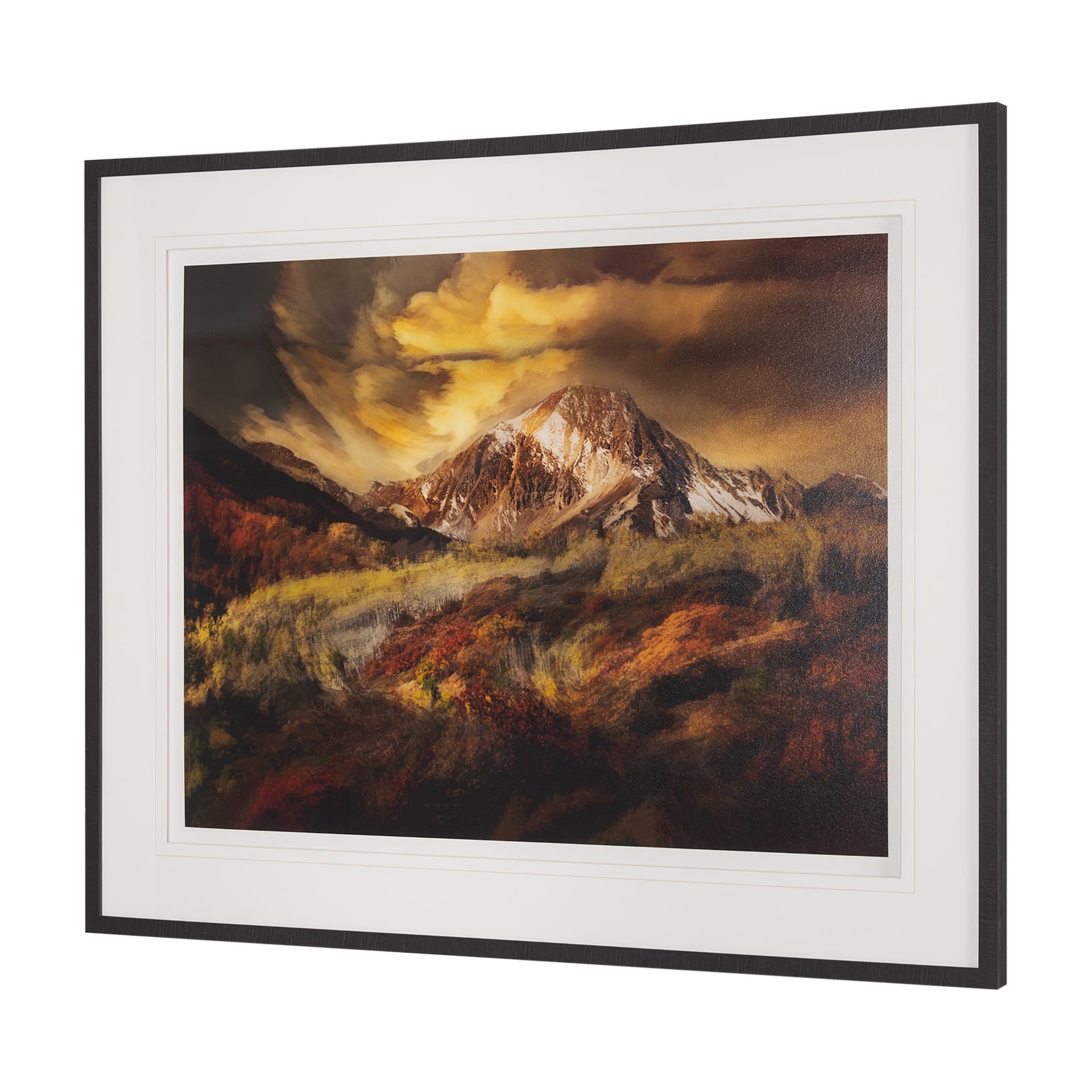 Peak Pursuit by Bobbie Goodrich a Hand Embellished Framed Photo Art Print Matted under Glass — product photograph