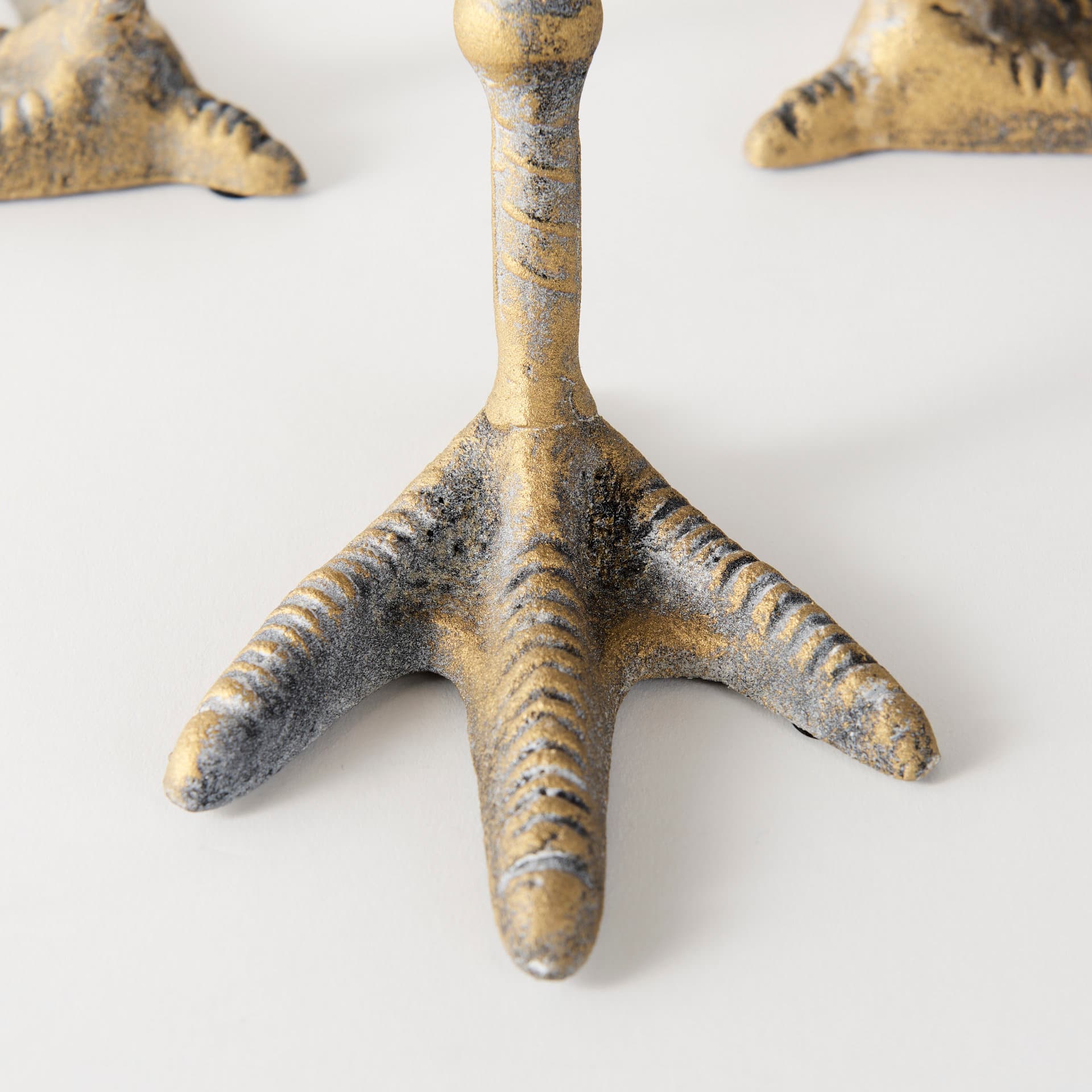 Chadwick II 13L x 13W Gold Metal Webbed Feet Bowl — product photograph