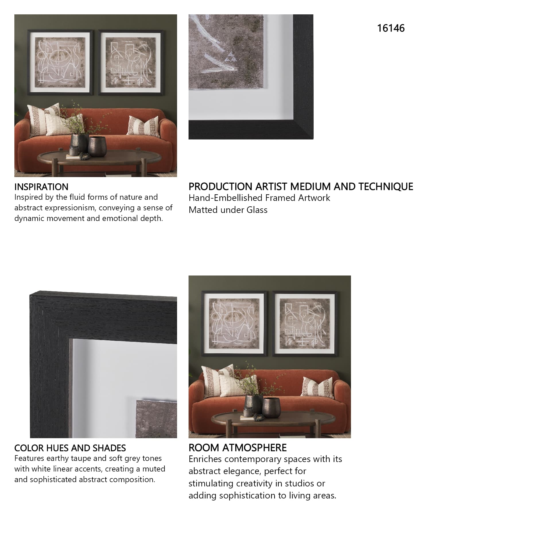 Obscure I by Mercana Studio Hand-Embellished Framed Artwork Matted under Glass — in a styled room