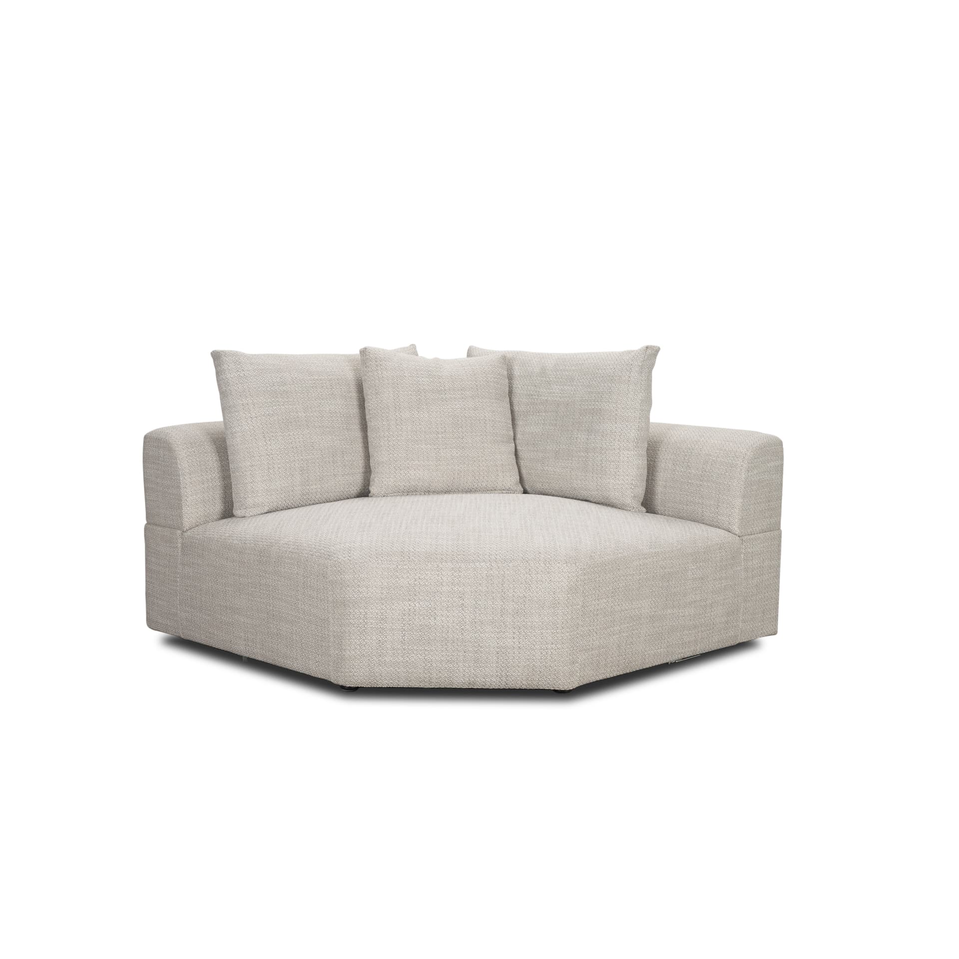 Warner Gray 3 Piece Sofa Set w/Corner Piece — product photograph