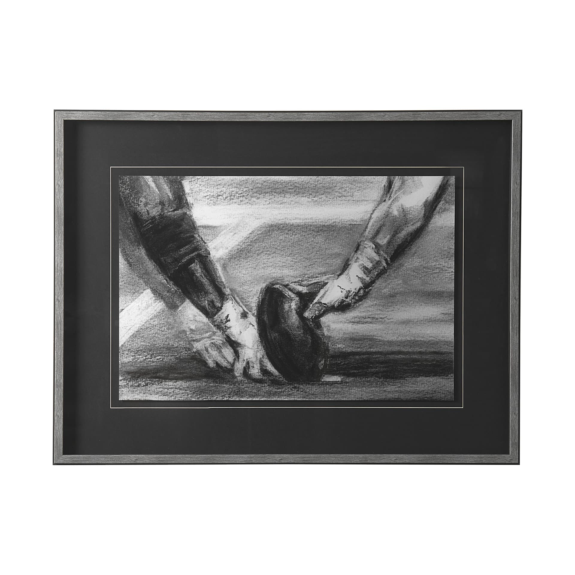 Sports Collection Football by Mercana Studio Hand Embellished Framed Art Print Matted under Glass — product photograph
