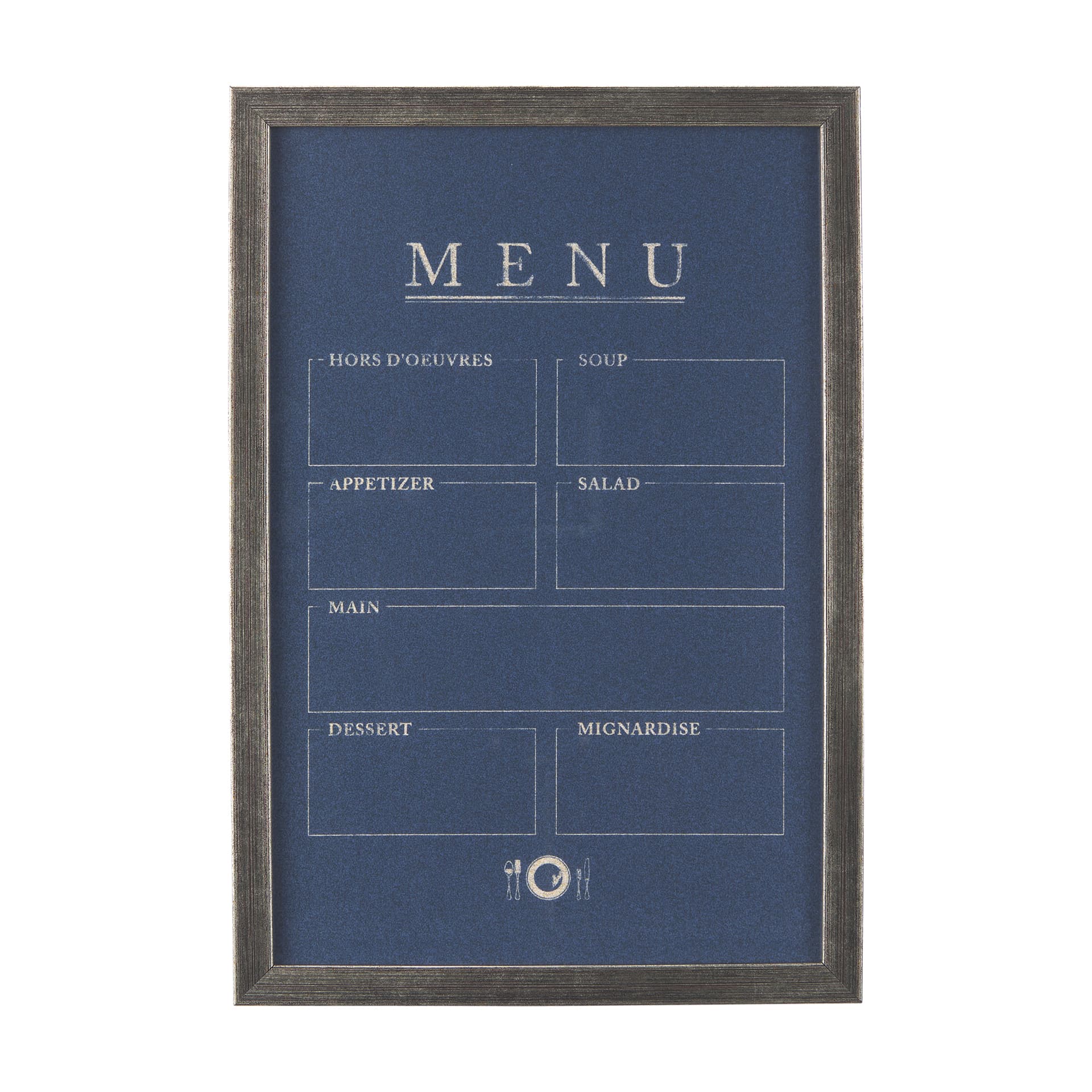 MENU II by Mercana Studio a Hand Embellished Textured Framed Art Print Matted under Glass — product photograph