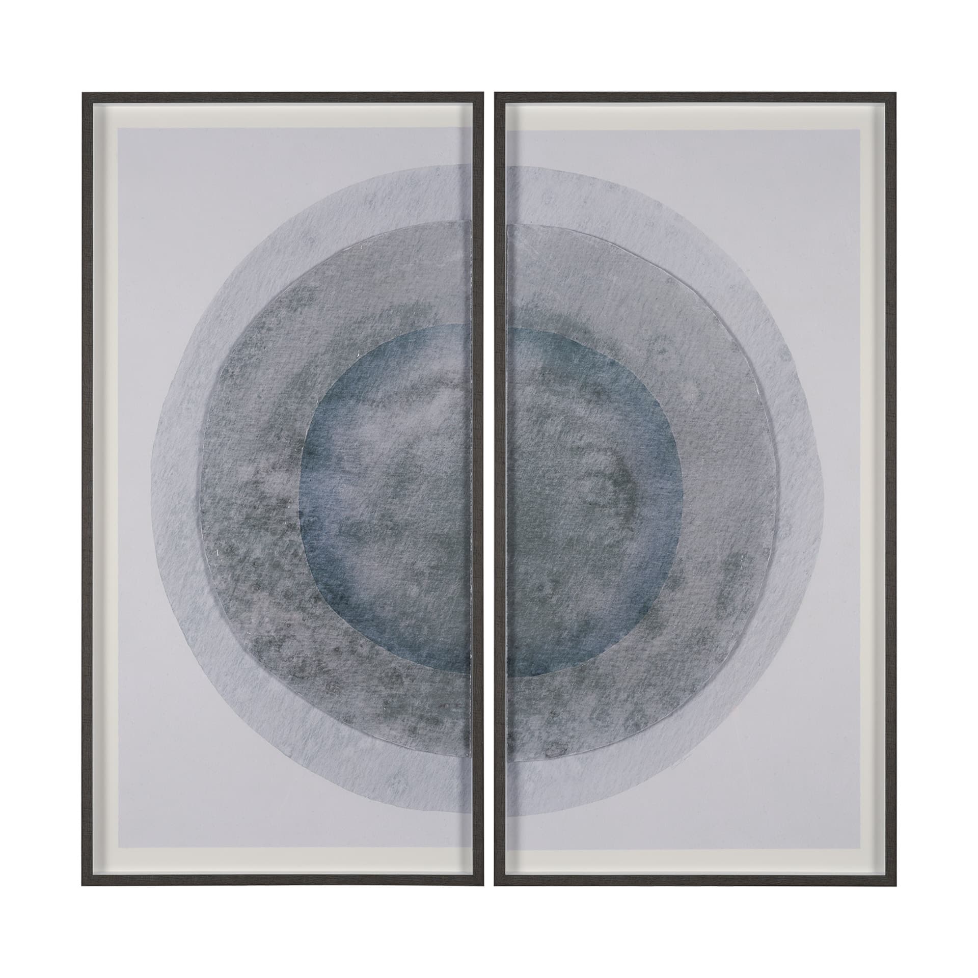 Blue Eclipse (Set of 2) by Mercana Studio a Hand Embellished Framed Art Print Matted under Glass — product photograph