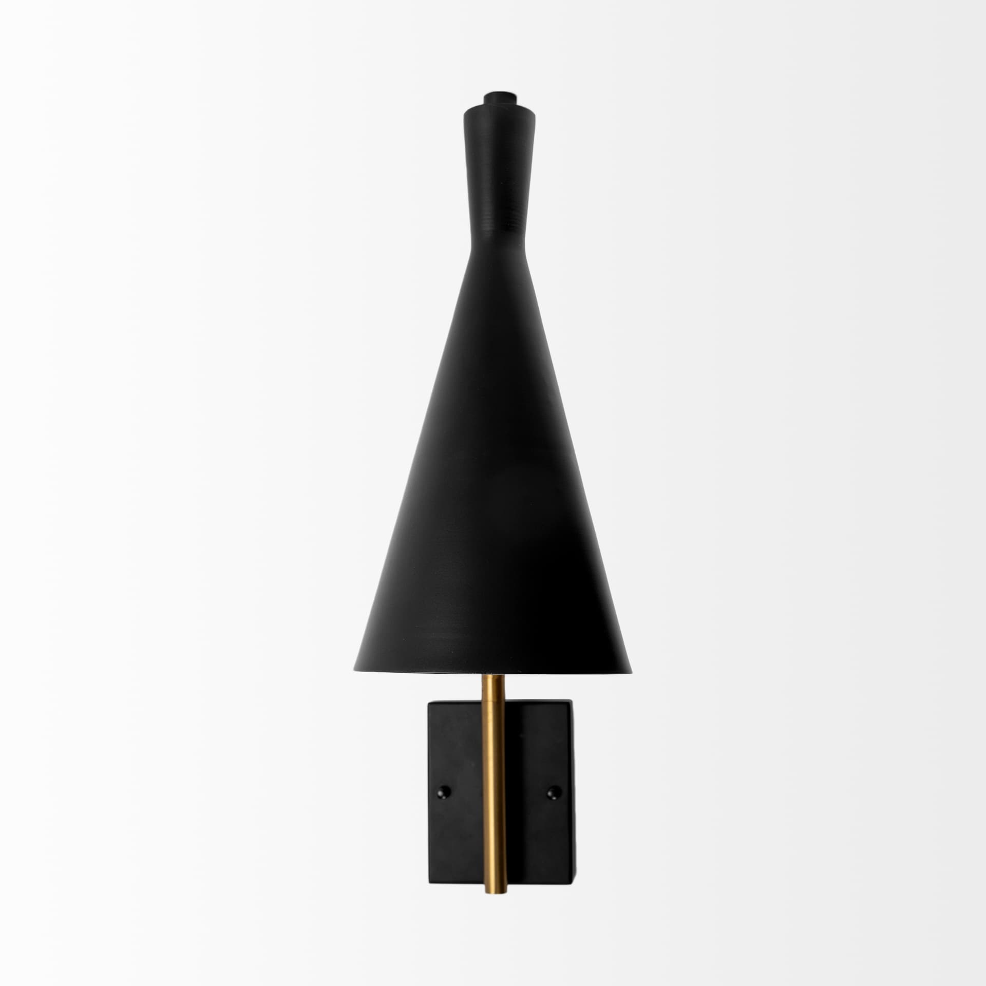 Tremont I 23"L x 5.25"W x 17.5"H Black/Gold Metal Conical Shade Wall Sconce — product photograph