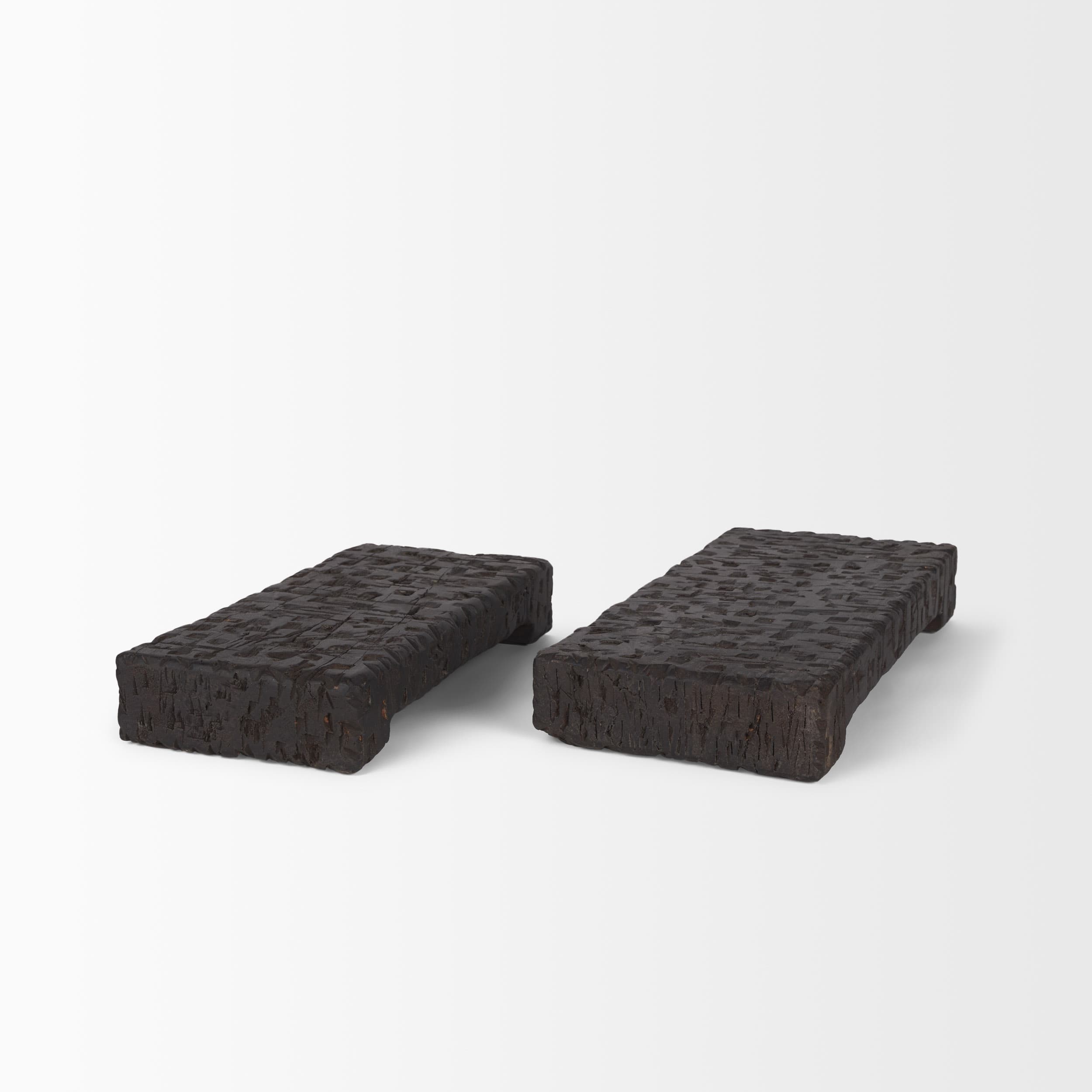 Shira Reclaimed Dark Brown Wooden Riser (Set of 2) — product photograph