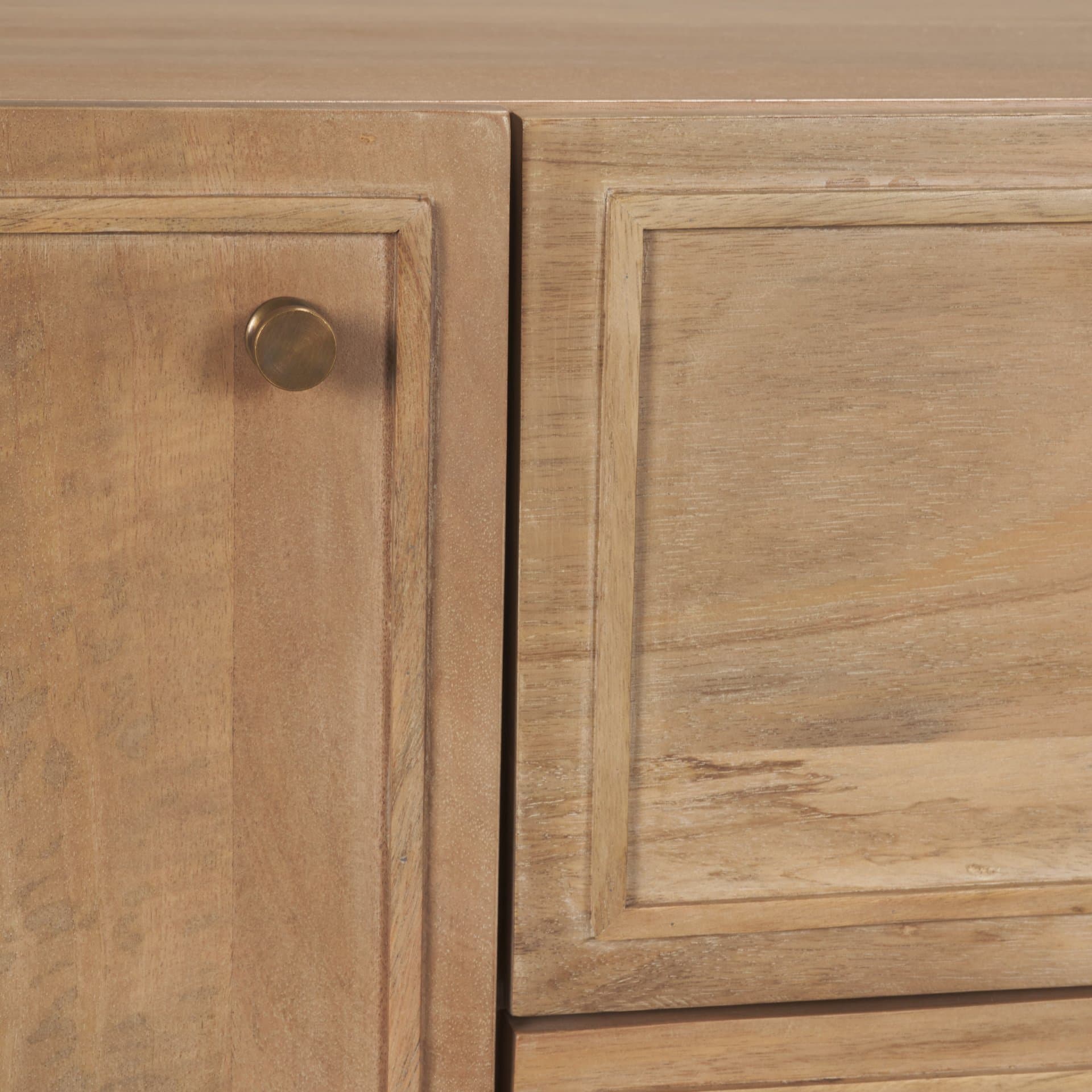 Phil Light Brown Wood 2 Door 1 Drawer w/ Pull Down Media Console — product photograph
