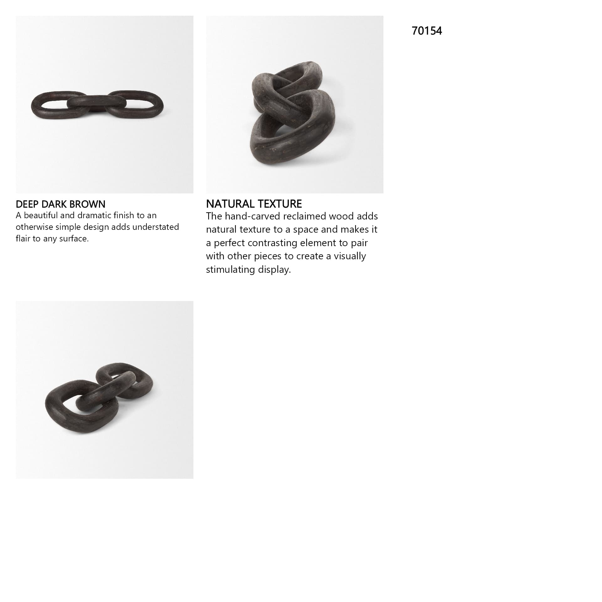 Tayla Large Black-Brown Wood Chain Link — in a styled room
