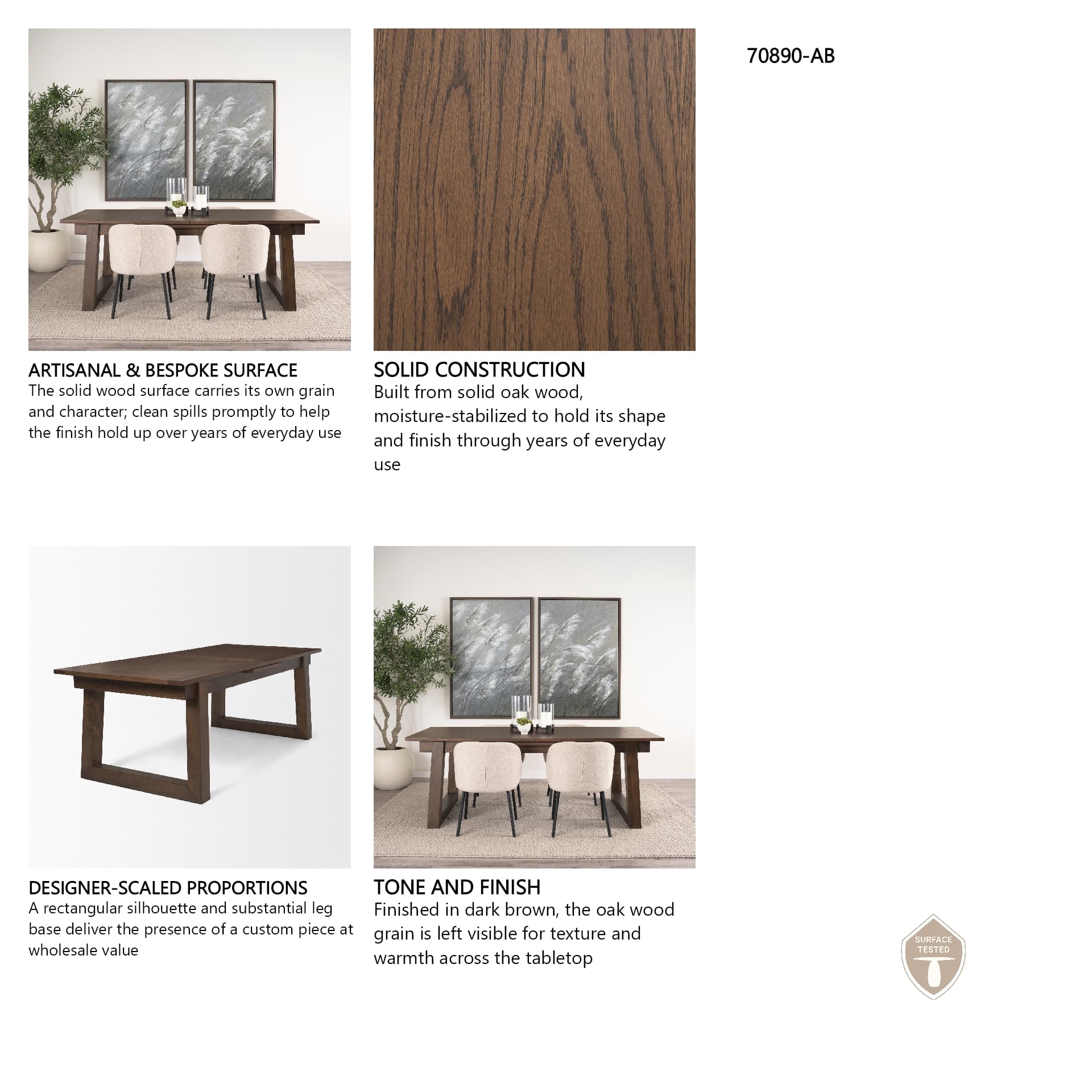 Takota 106.3"L x 39.3"W Rectangular Extendable Dining Table | Modern | Dark Brown Wood | Seats 8 — product photograph