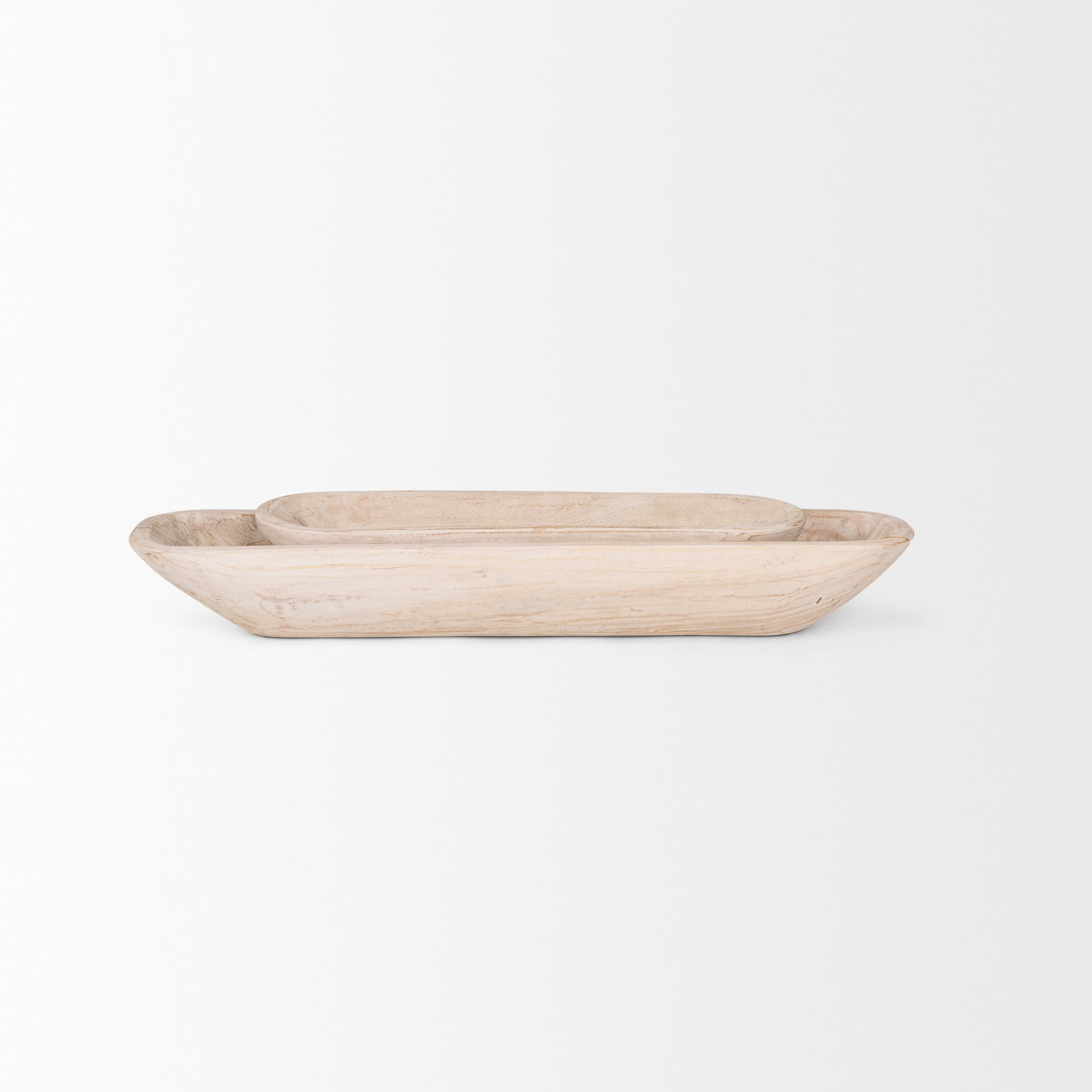 Athena Set of 2 Extra Large Light-Wash Reclaimed Wood Trays — product photograph
