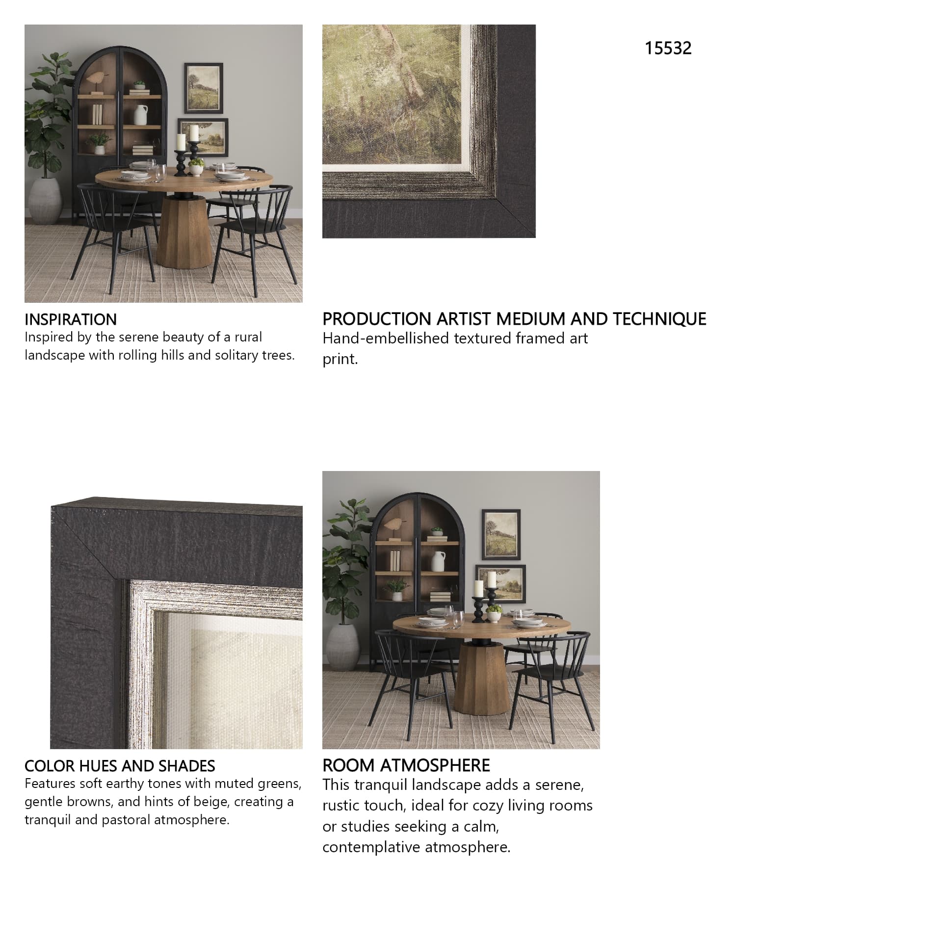Old Style Landscape III by Mercana Studio a Hand Embellished Framed Art Print — in a styled room