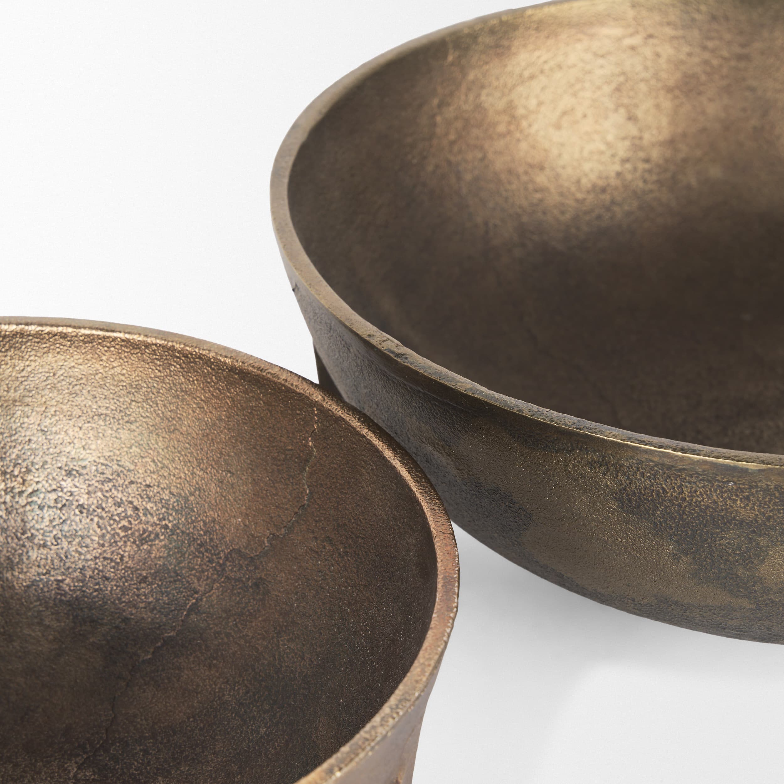 Quita Large Gold Metal Decorative Bowls (Set of 2) — product photograph