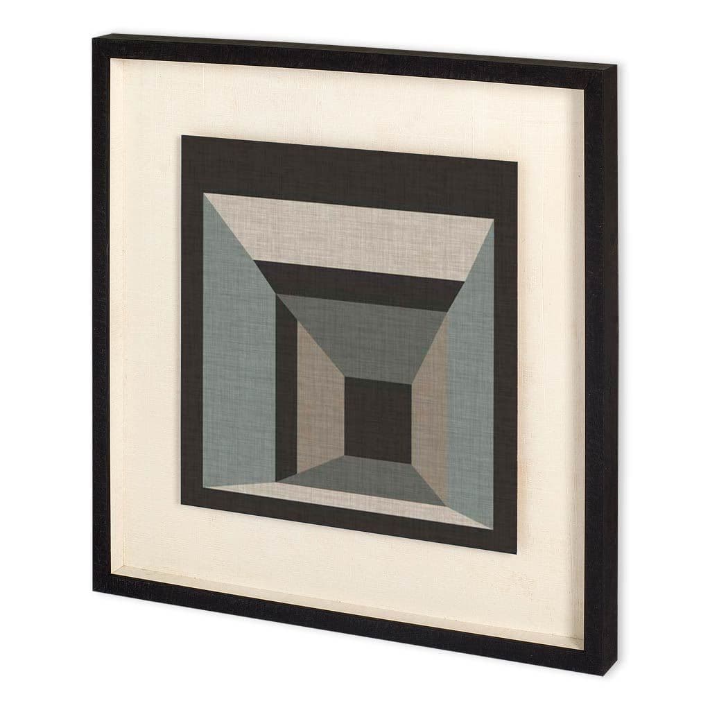 Geometric Perspective III by June Vess a Hand Embellished Textured Framed Decograph Art Print — product photograph