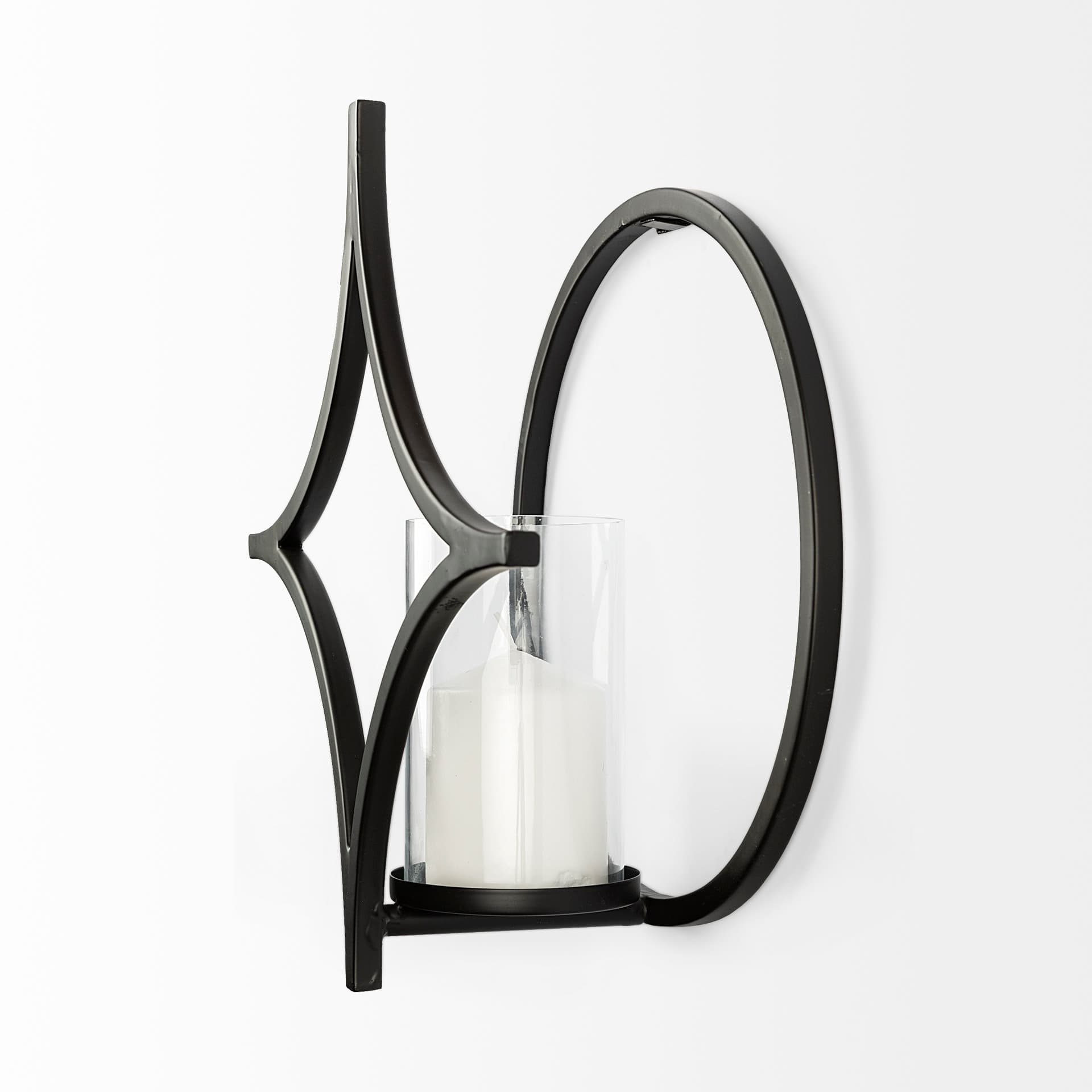 Lyra I Black Wall Candle Holder — product photograph
