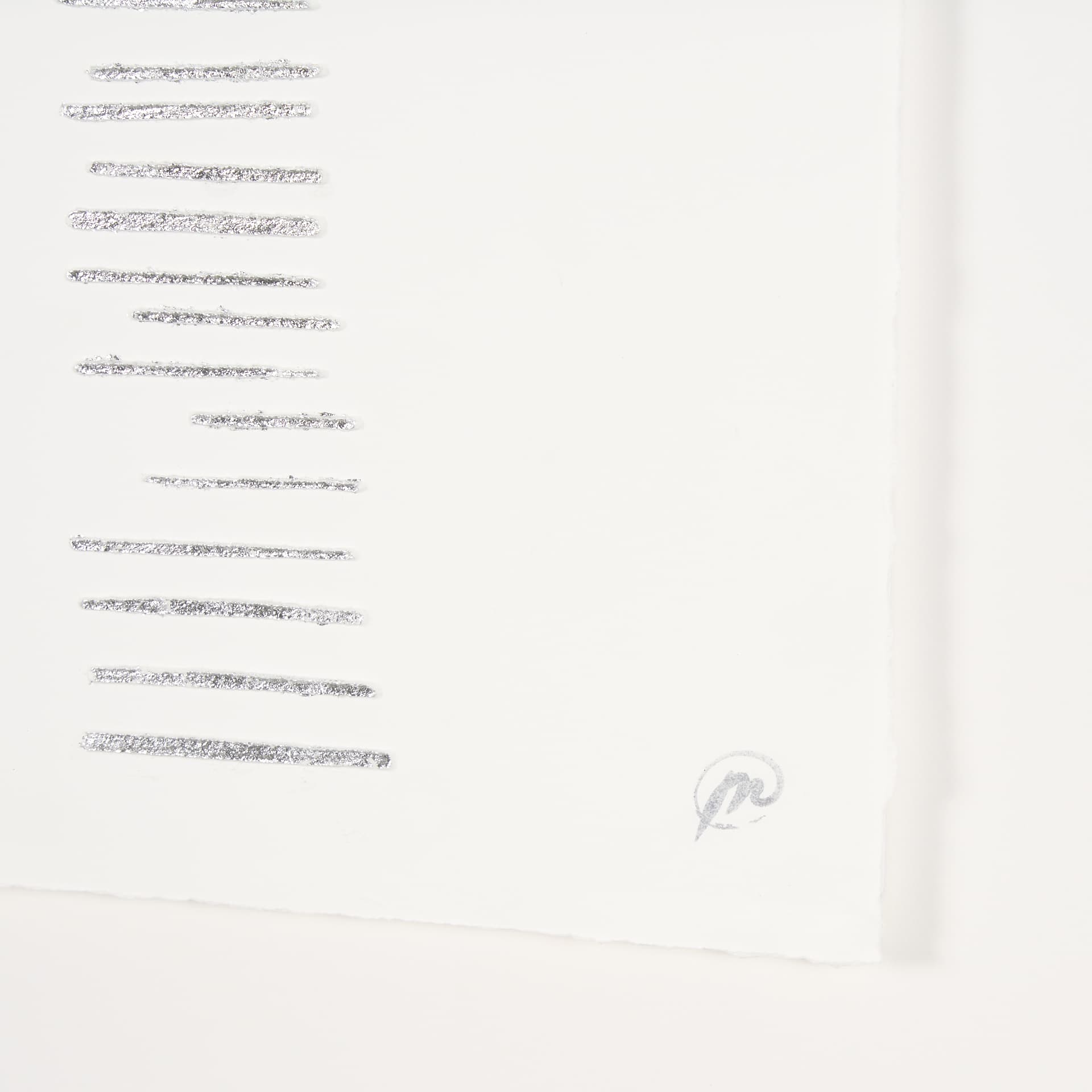 Random Lines Silver by Studio M a handmade Original Framed Artwork under Glass — product photograph
