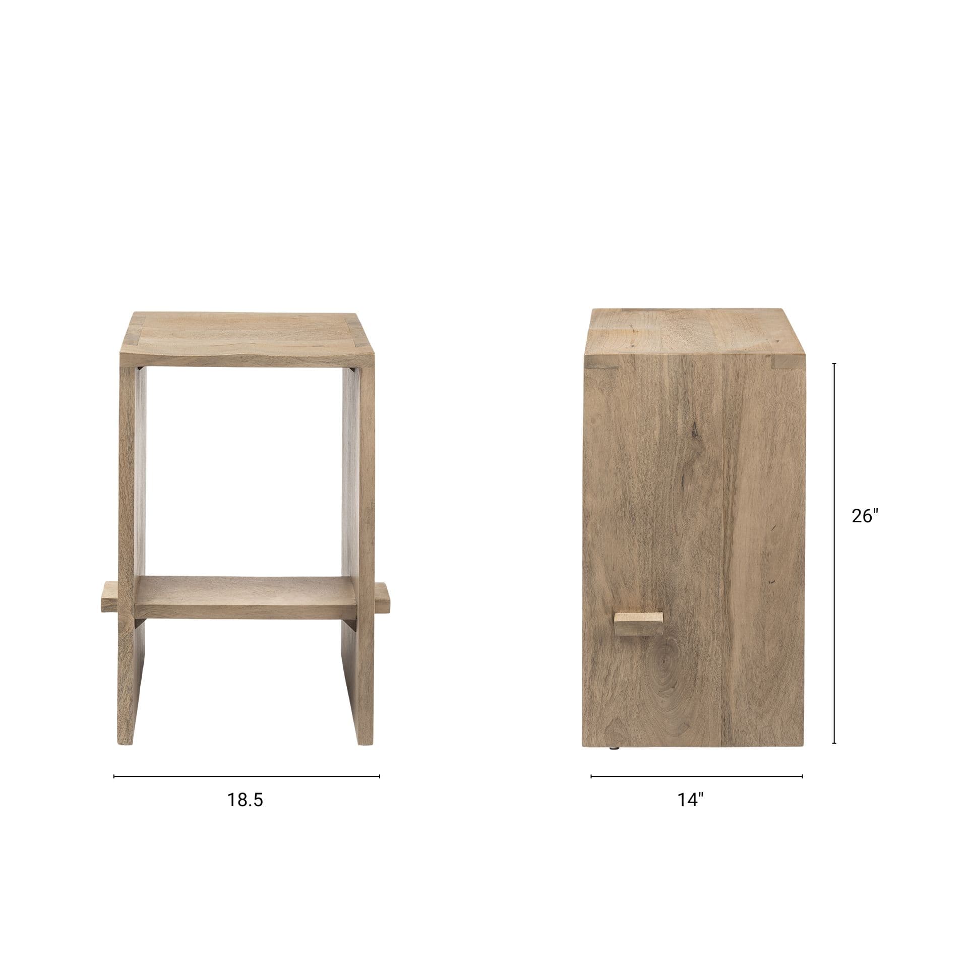 Aida Backless 26in Seat Counter Stool | Light Brown — product photograph