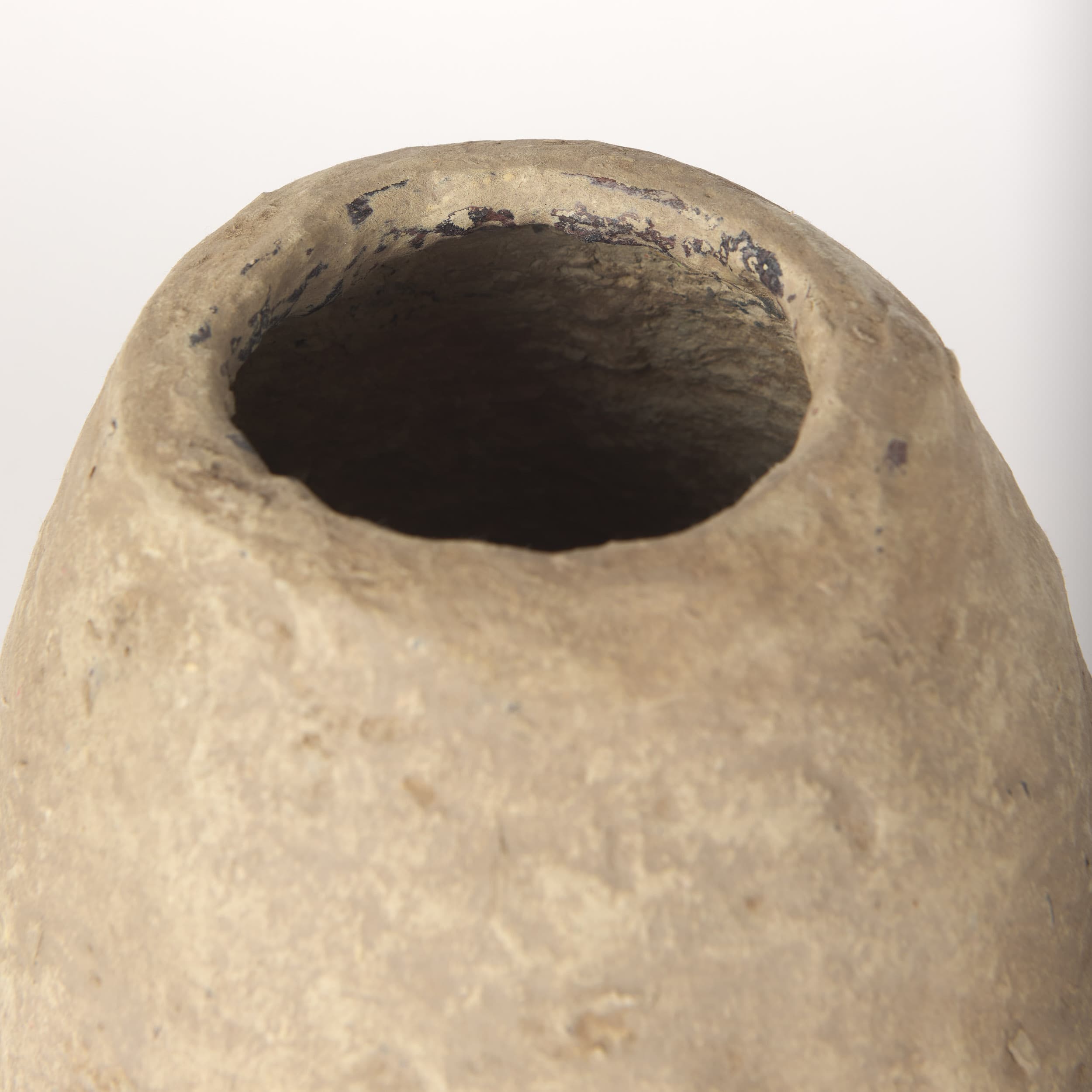 Rundal Small Beige Paper Mache Vase — product photograph