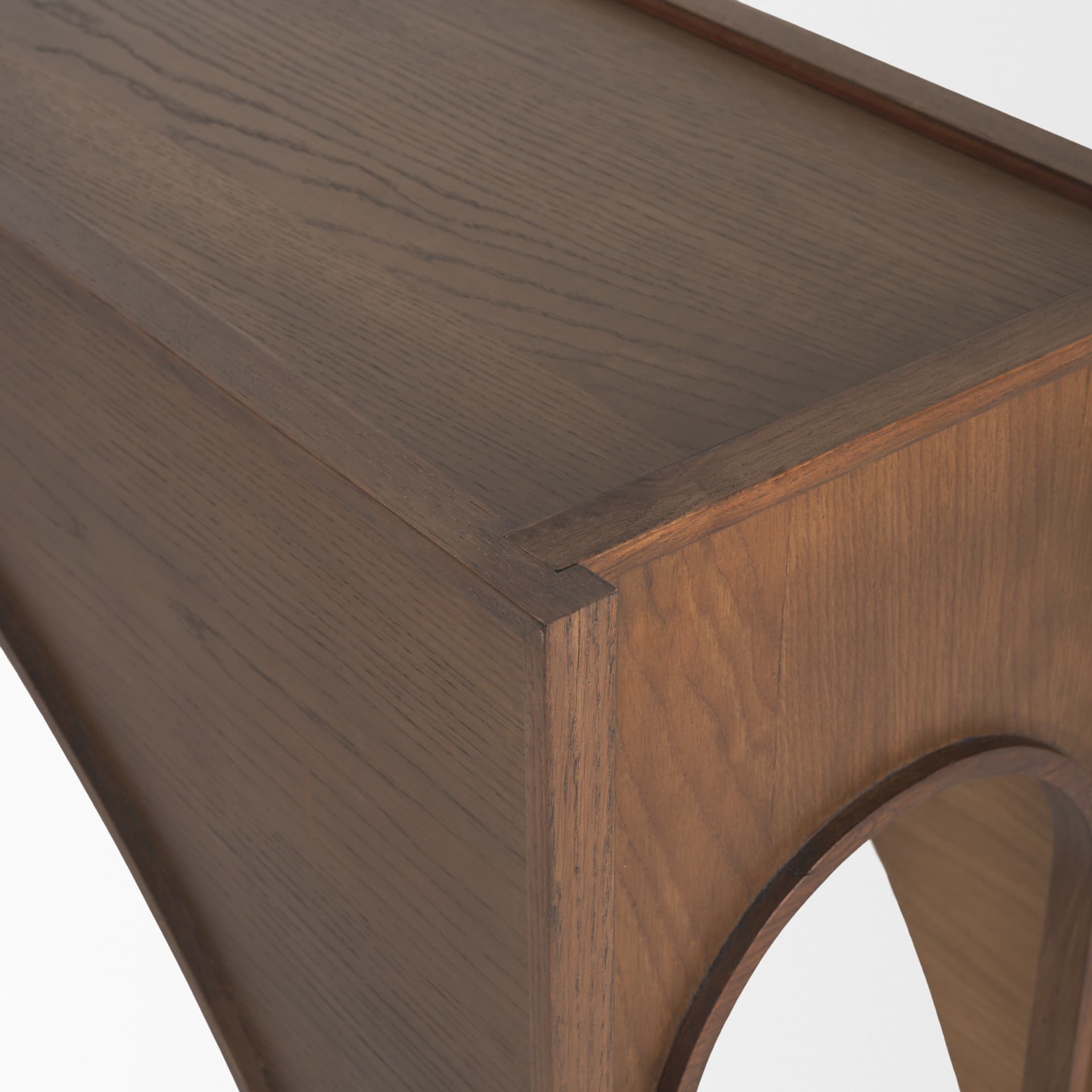 Laraya Dark Brown Wood Arched Console Table — product photograph