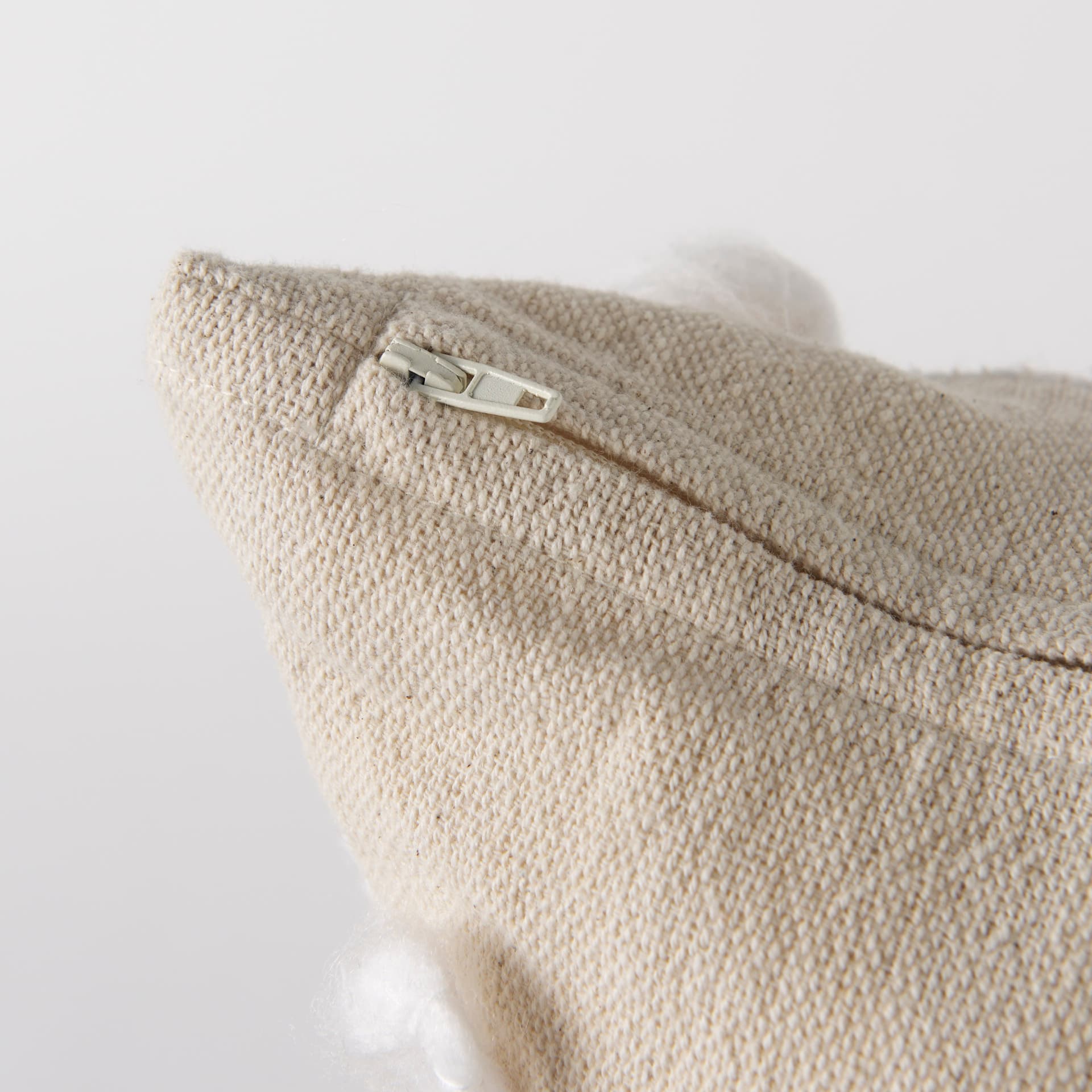 Erica 20x20 Cream With White Detail Pillow Cover w/Non-Allergen Filler — product photograph