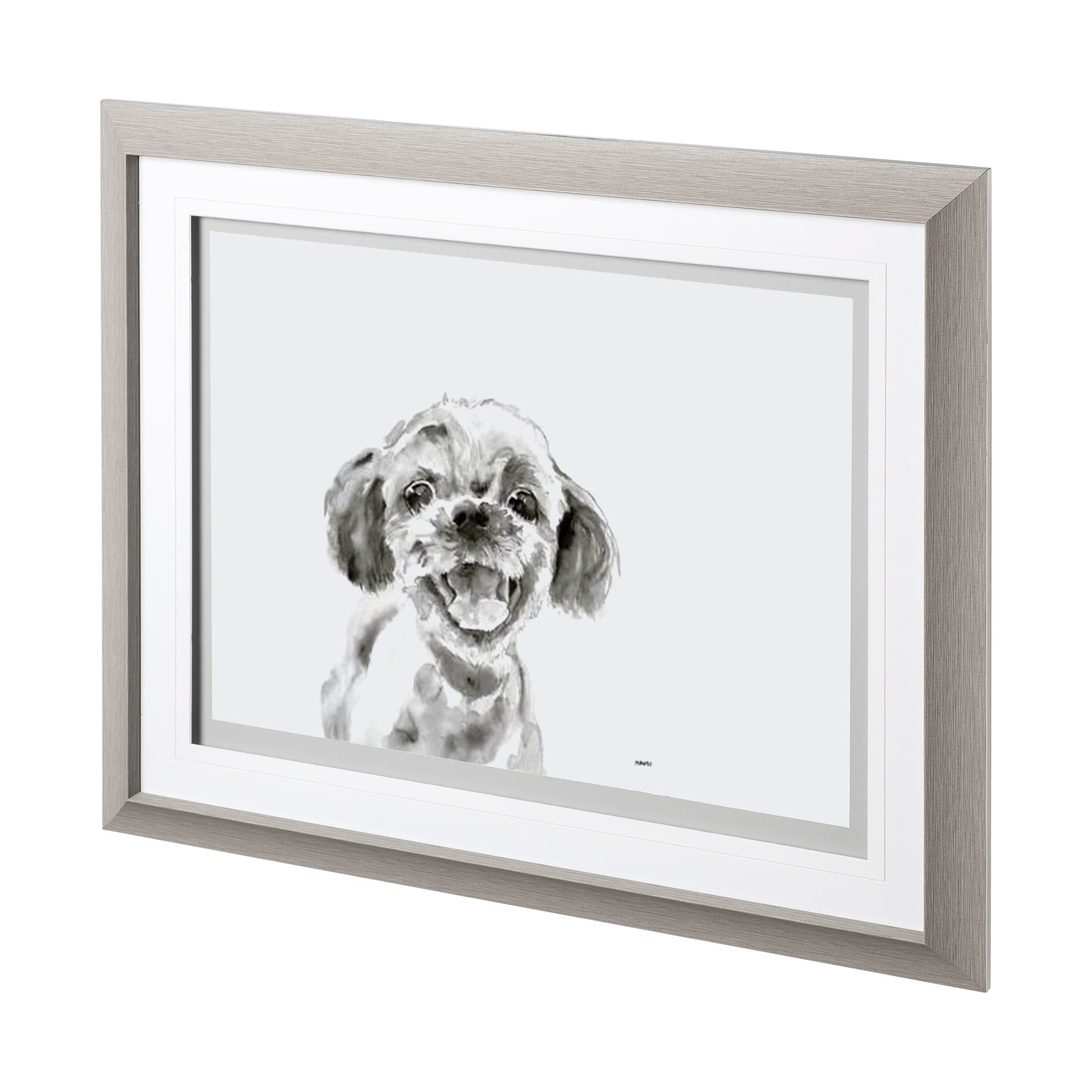 Walk Time 3 by Mercana Studio a Hand Embellished Textured Framed Art Print Matted under Glass — product photograph