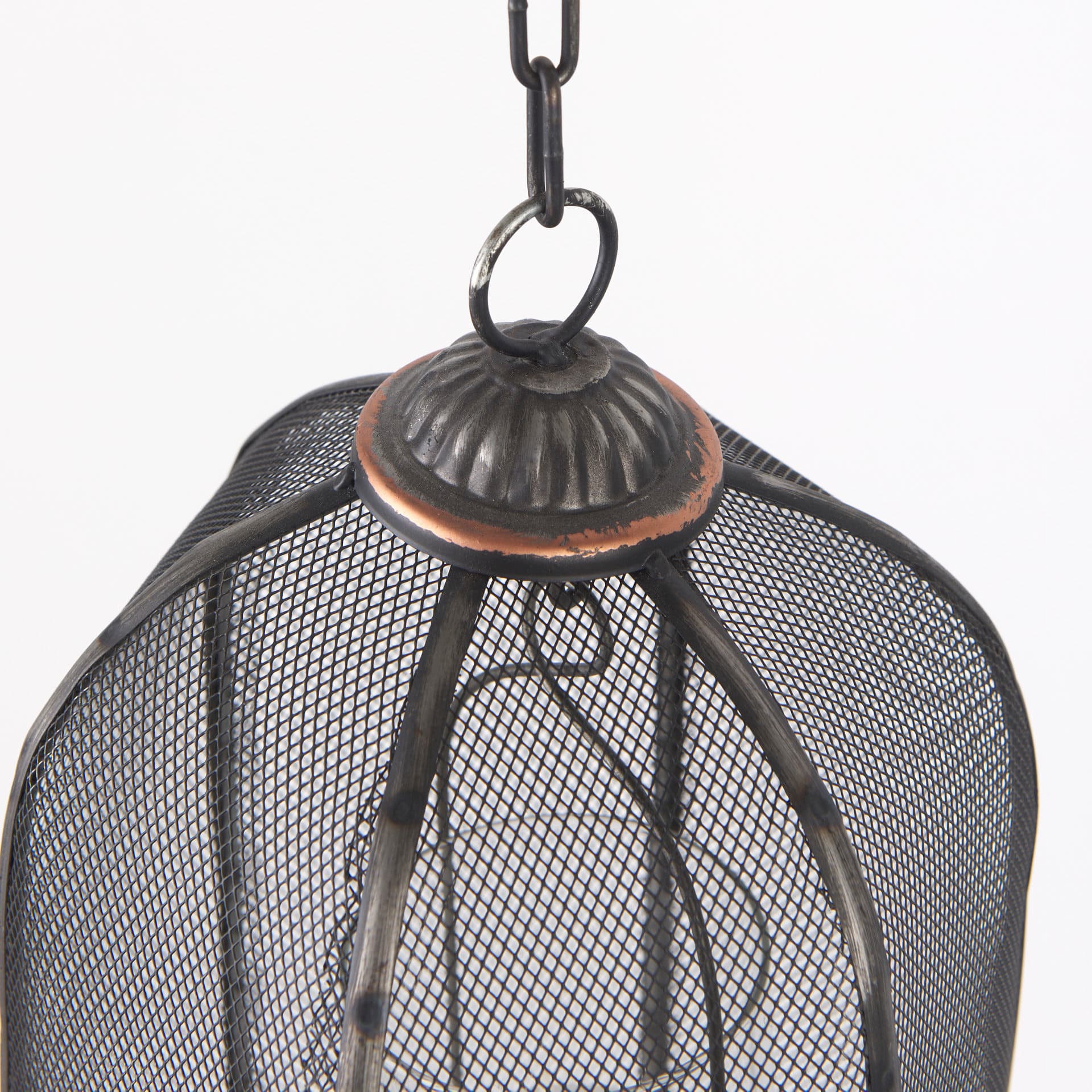 Jutland Set of Three Black Metal Bird Cage Candle Holder Lanterns — product photograph