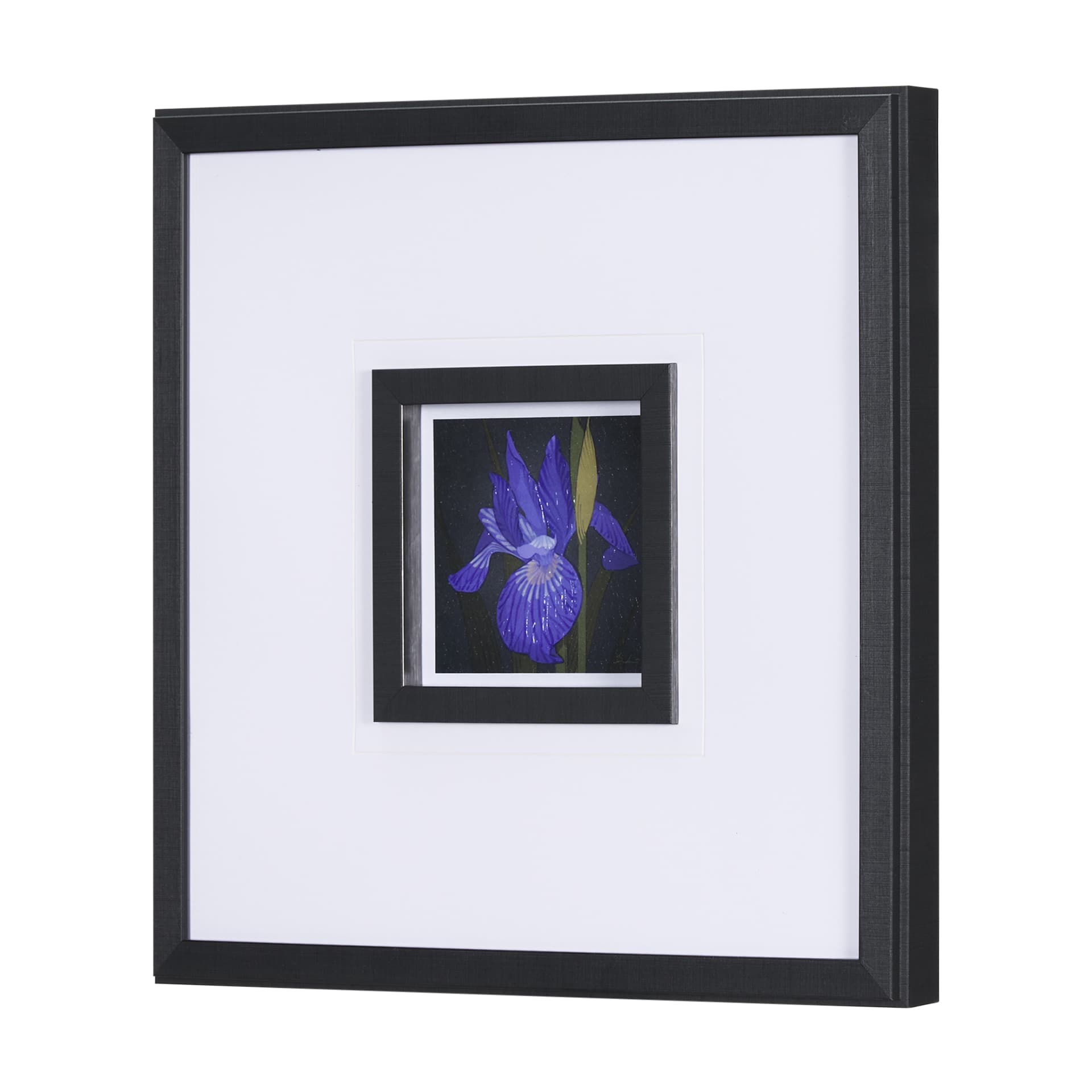 Flower Portrait IV by Mercana Studio a Hand Embellished Textured Framed Art Print Matted under Glass — product photograph
