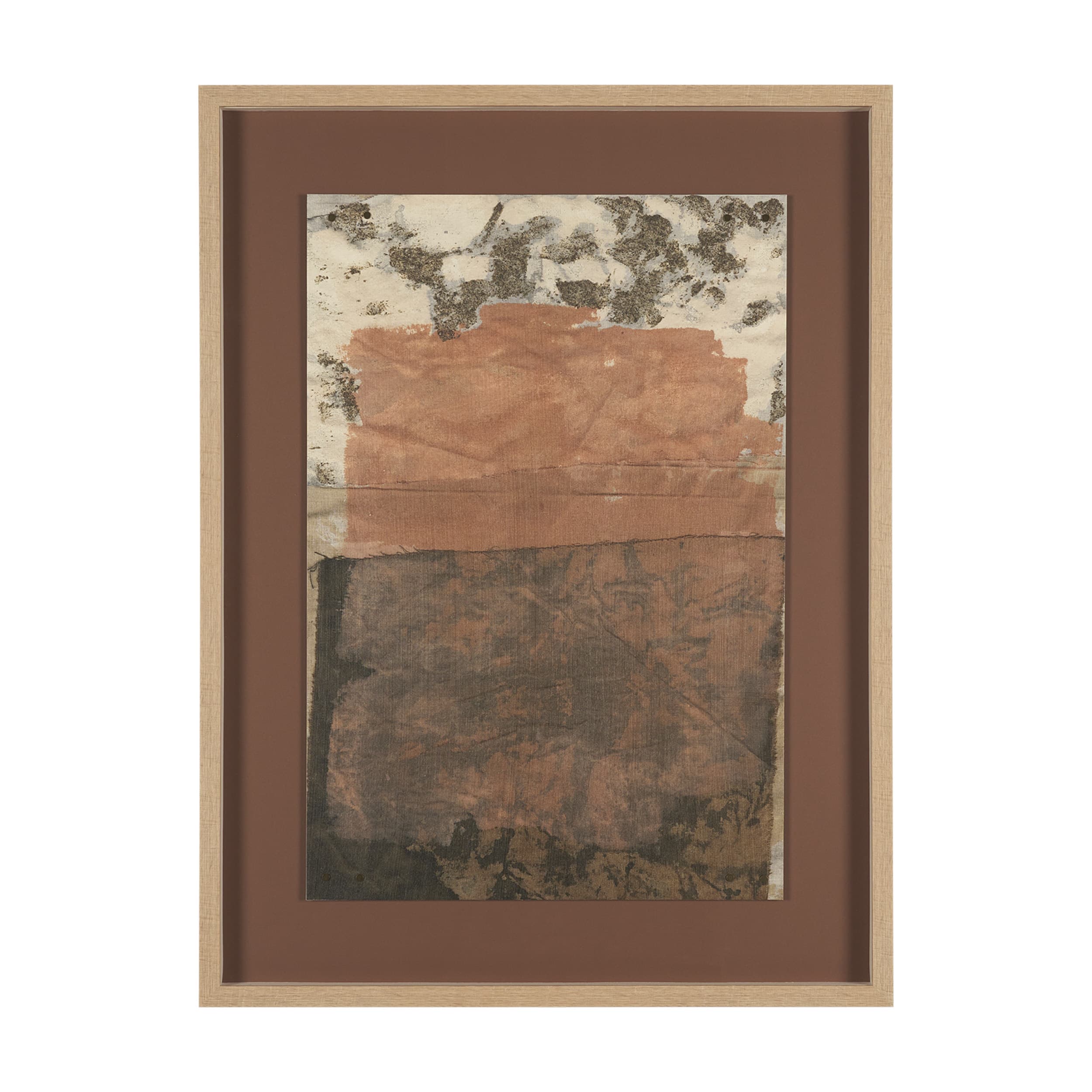 Textural Echo - Patina by Kristine Hegre Hand Embelished Textured Framed Artwork Matted under Glass — product photograph