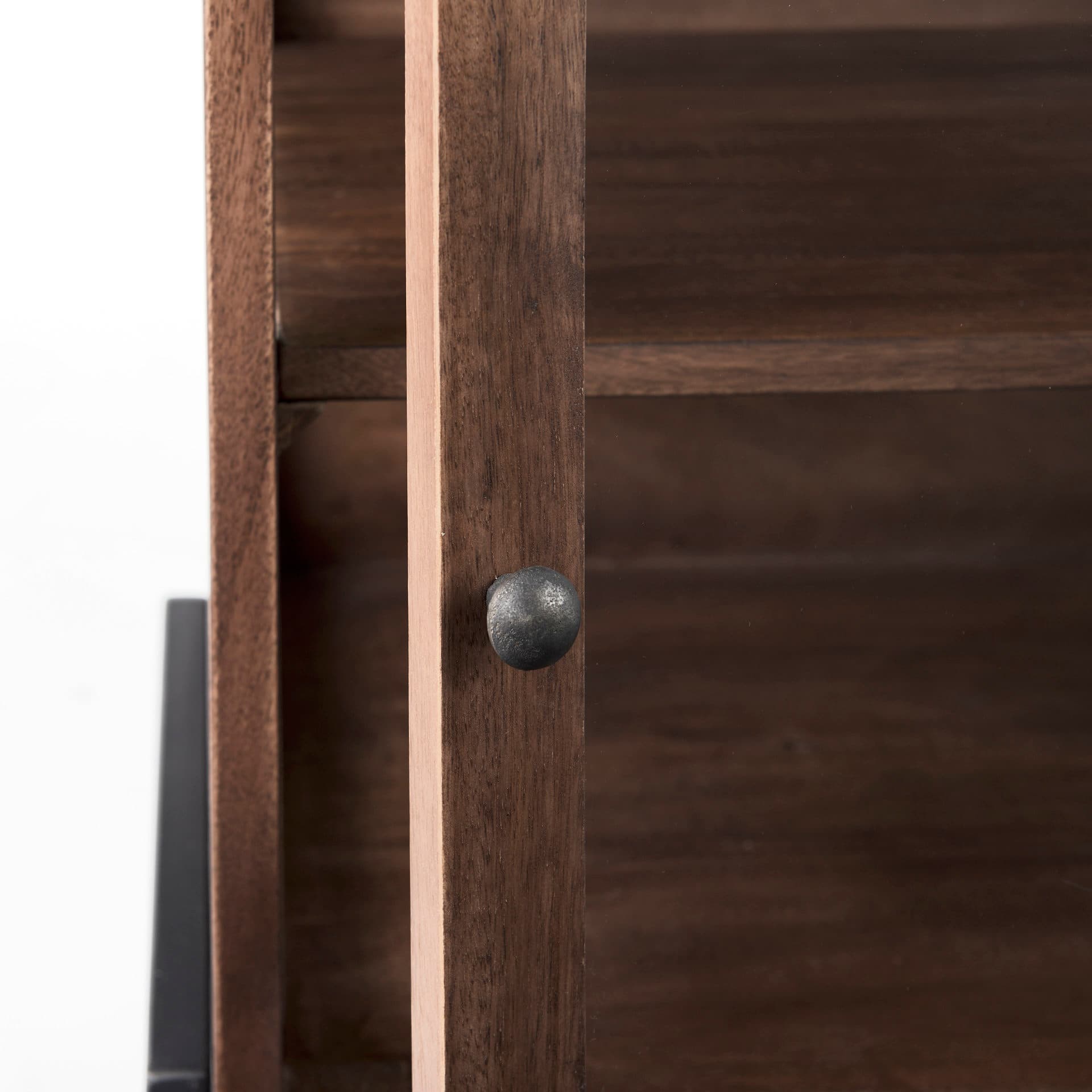 Arelius 20L x 18W x 26H Medium Brown Wood W/ Black Metal Frame End/Side Table — product photograph