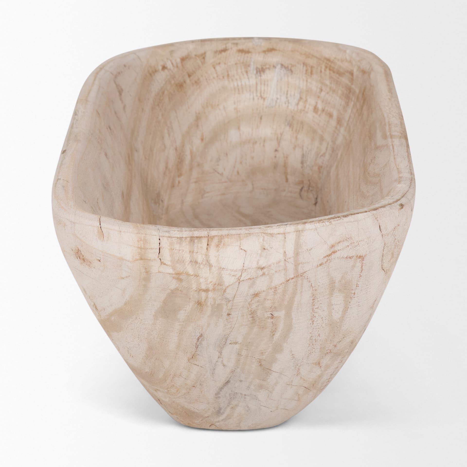 Athena Extra Large Oblong Light-Wash Reclaimed Wood Bowl — product photograph