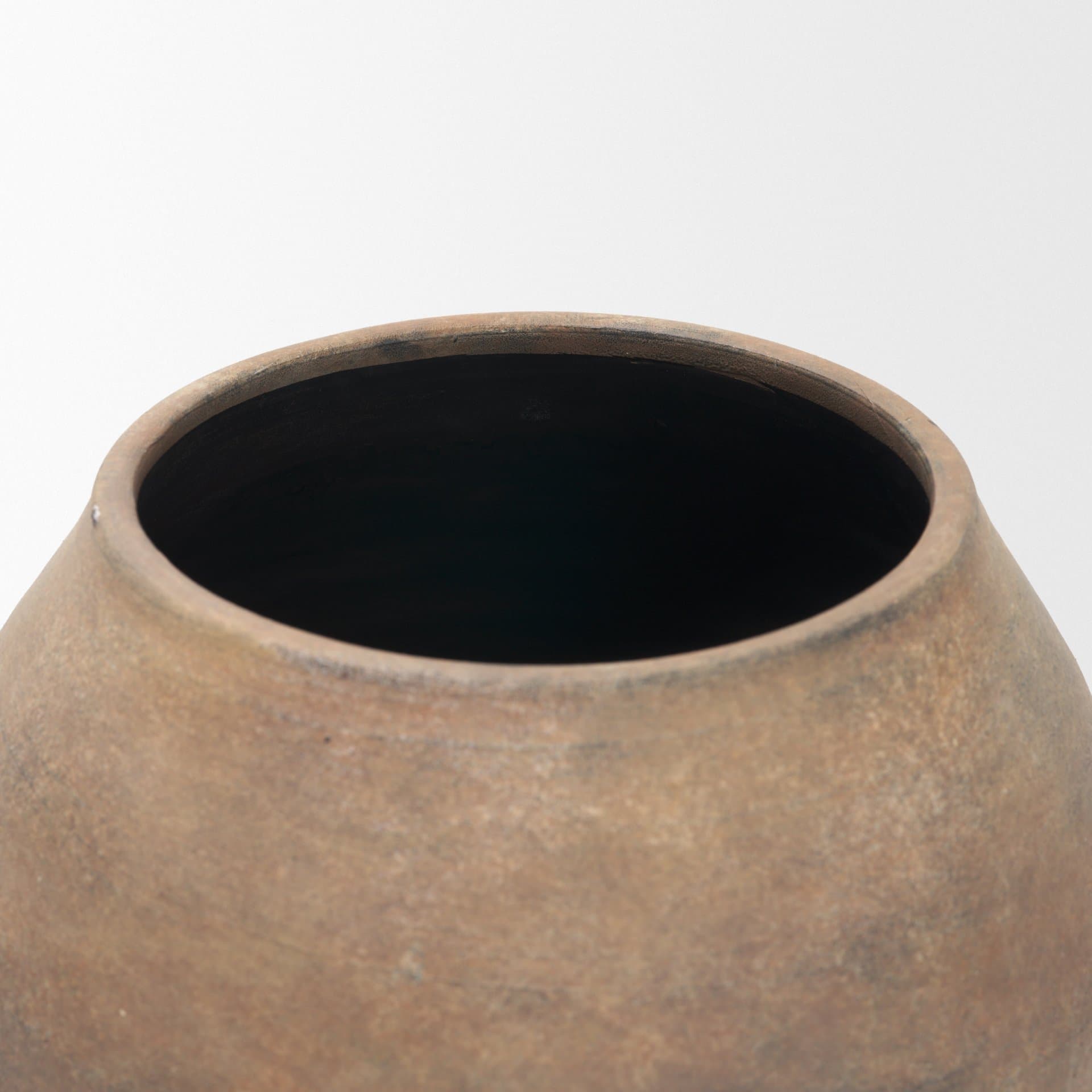 Cotto 10.6H Two Tone Wide Mouth Weathered Terracotta Urn Vase — product photograph
