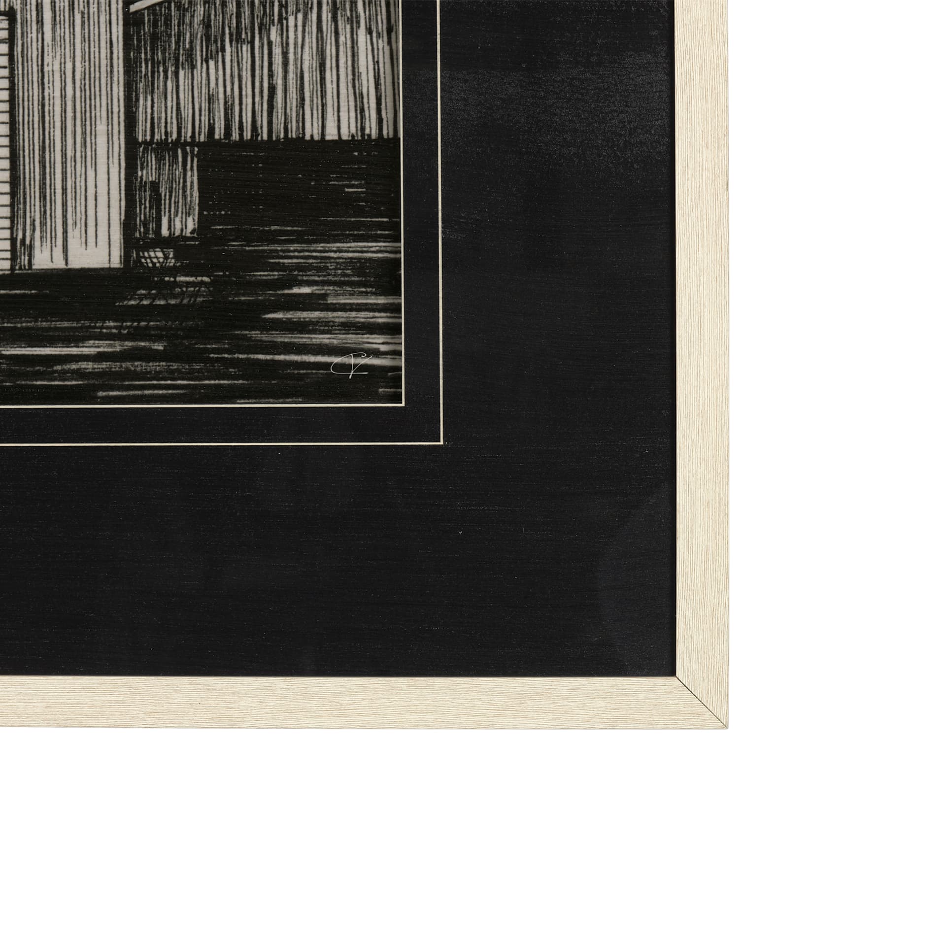 Barn Buildings I by CV a Hand Embellished Textured Framed Art Print Matted under Glass — product photograph