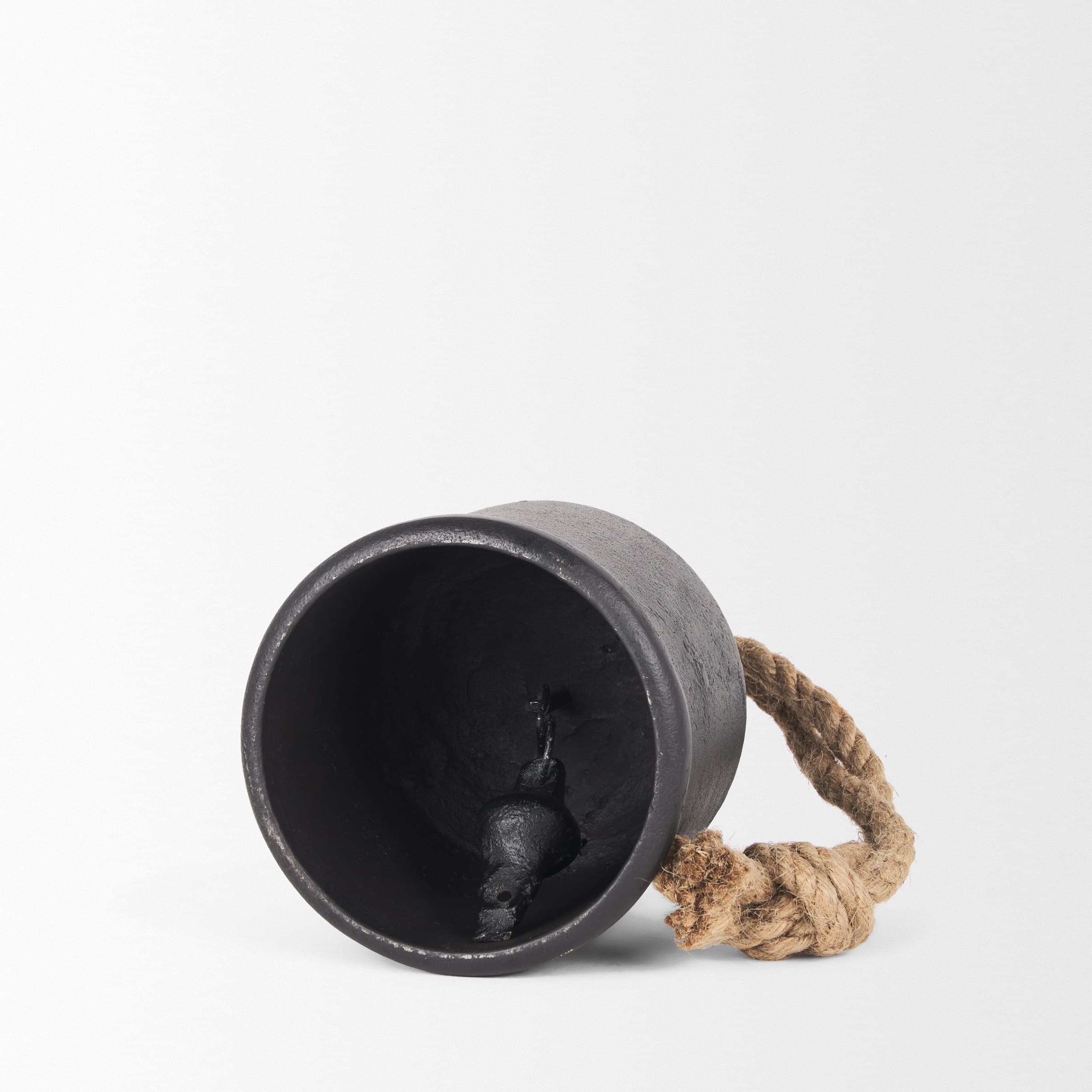 Quincy Medium Matte Black Metal Decorative Bell Object — product photograph