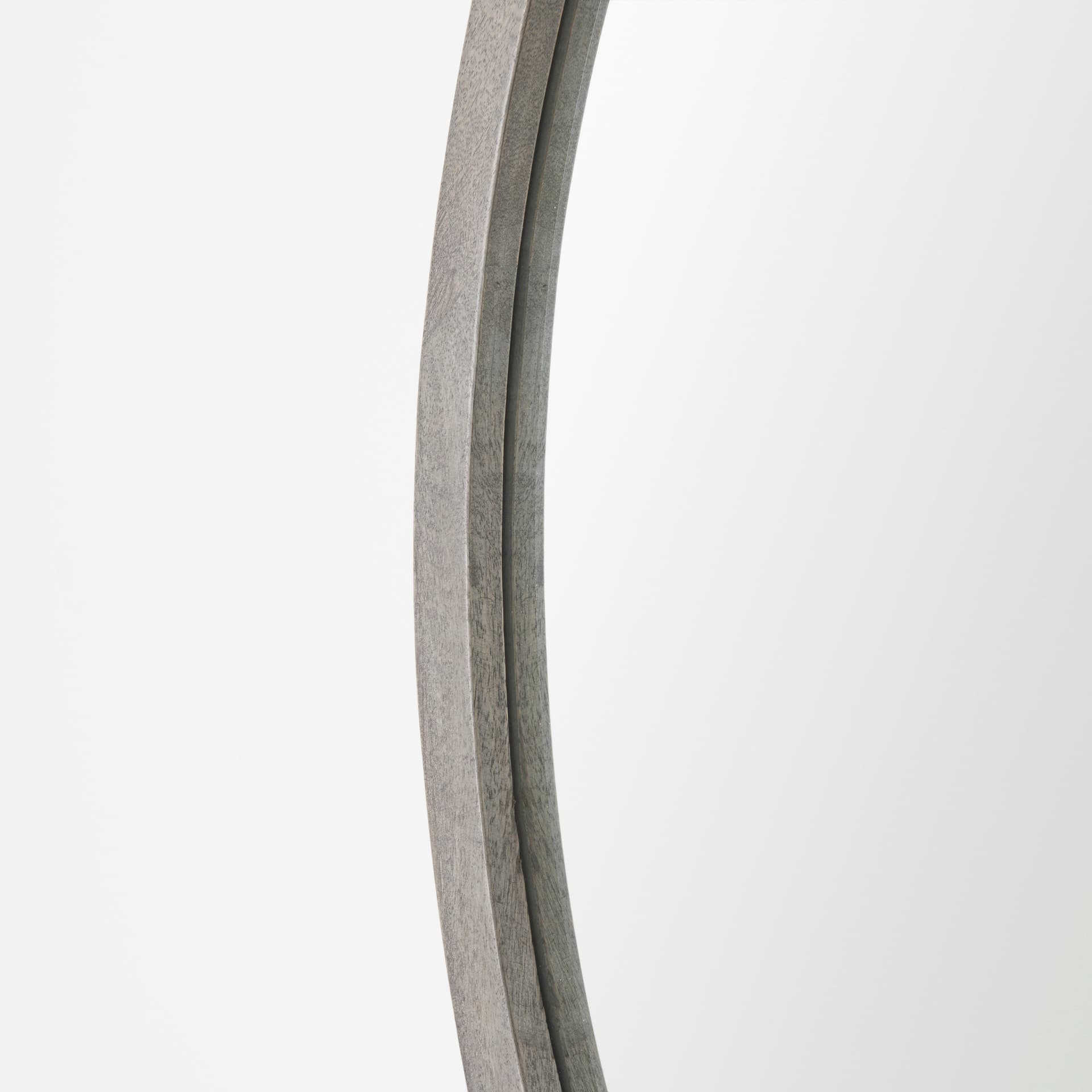 Gambit 46" Round Gray Wash Wood Frame Wall Mirror — product photograph